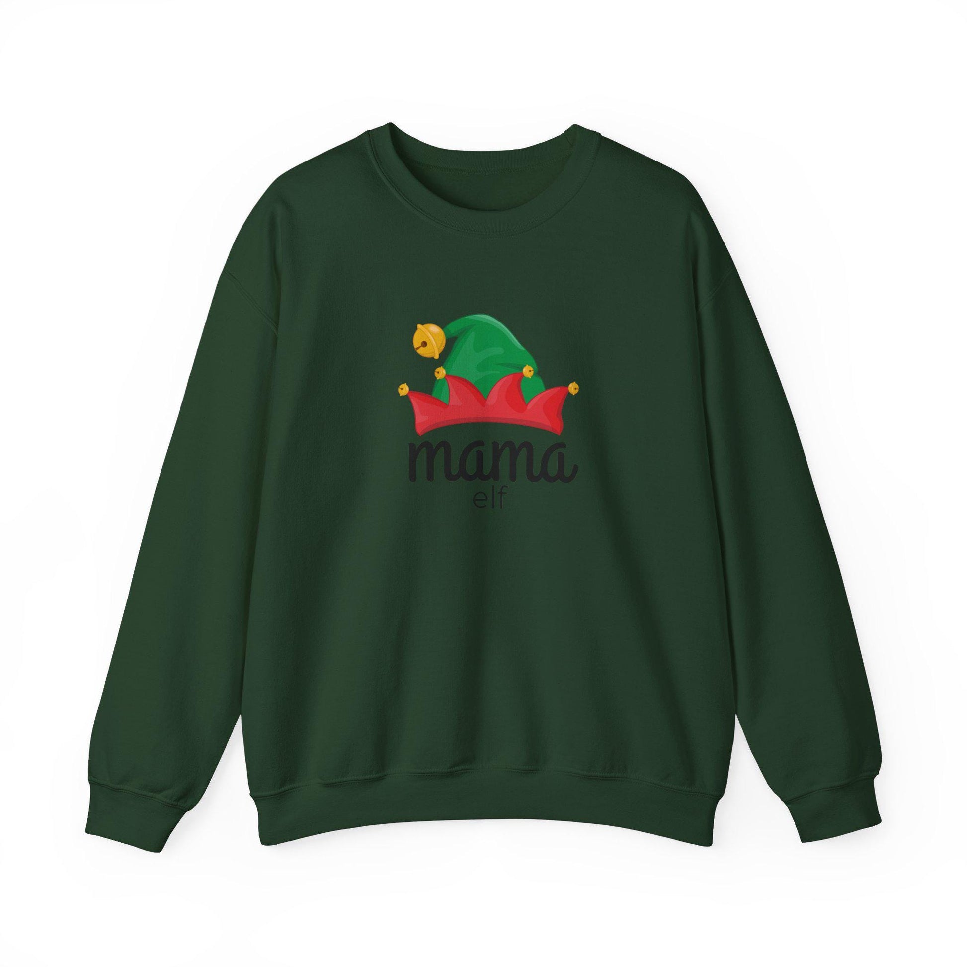 Mama Elf Family Christmas Sweatshirt, Matching Xmas Shirts for Mom, Dad, Kids, Holiday Apparel, Festive Outfit