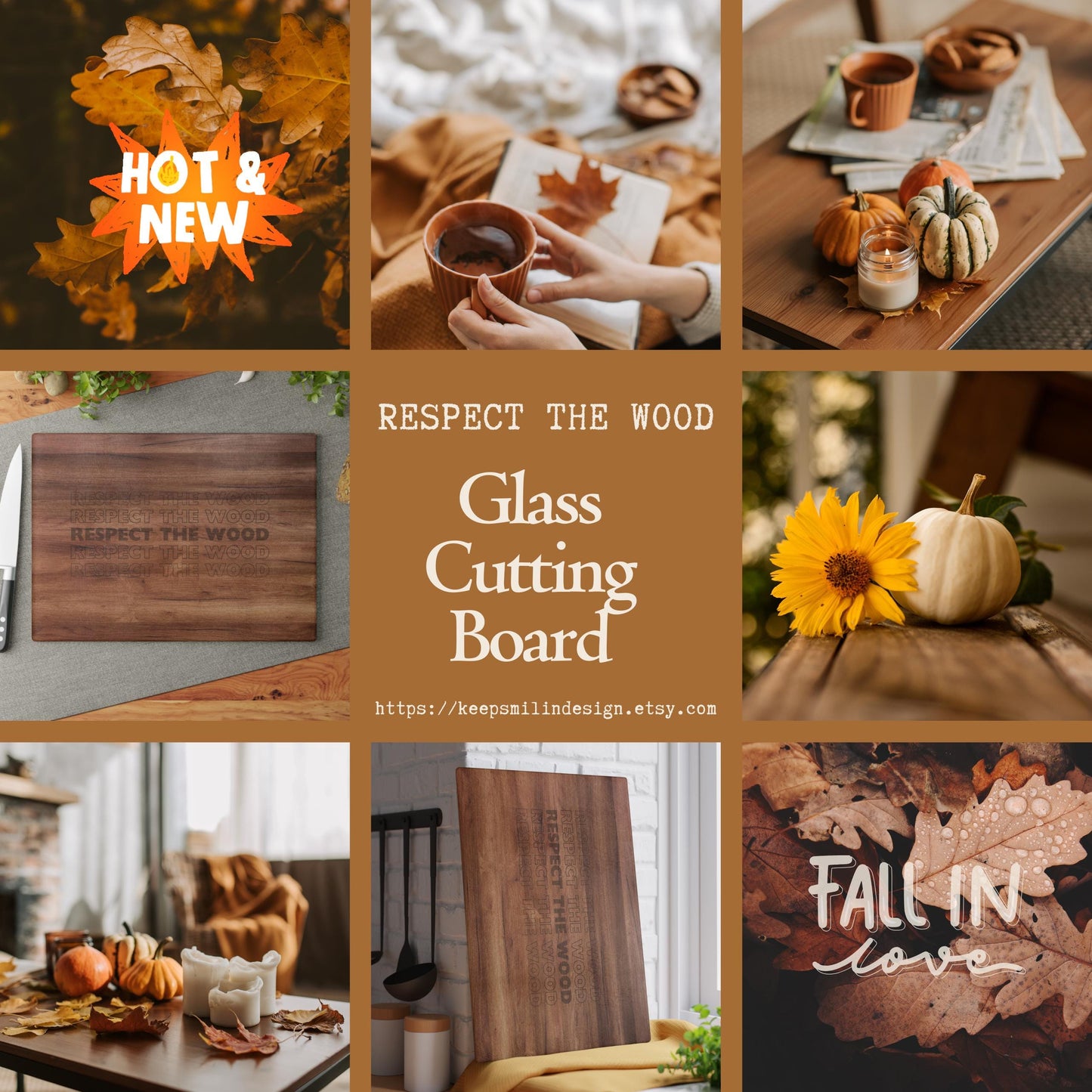 Funny Quote Glass Cutting Board, Larry David Fan, Respect the Wood, Gift for Home Cook, Kitchen Decor, Housewarming Present,Foodie Gift Fall