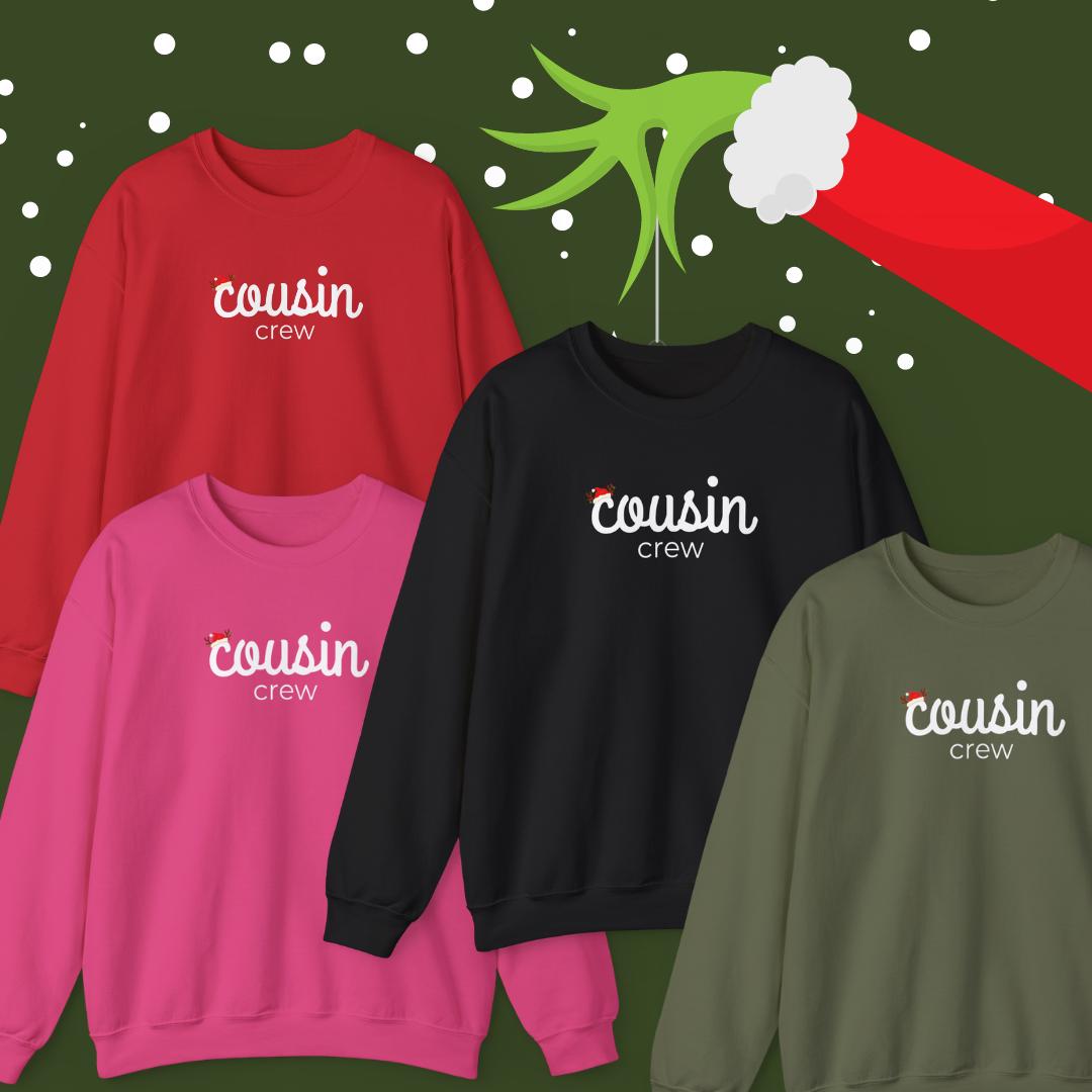 Modern Cousin Crew Xmas Sweatshirt, Adult Unisex Christmas Sweater, Family Xmas Party Shirt, Holiday Gift, Winter Apparel, Family Matching