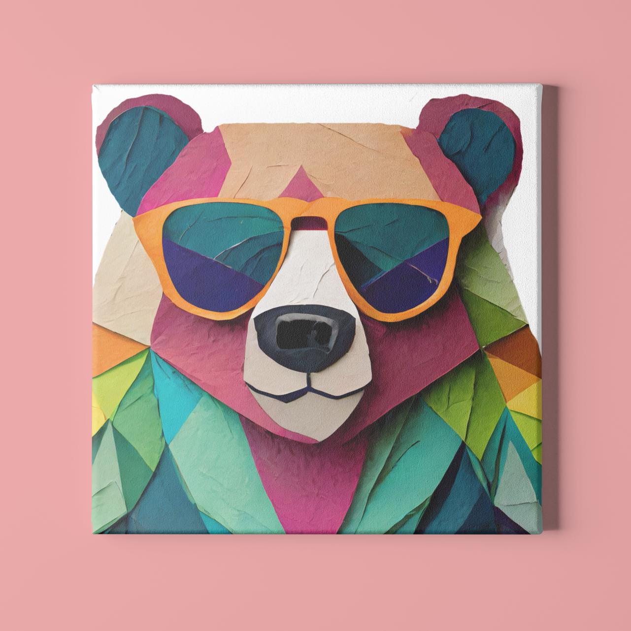 Bear-Room Minimalist Wall Art Prints-Digital Printable Kids-Modern Animal Prints-Animal Simple Colorful Decor Product Designs & Apparel