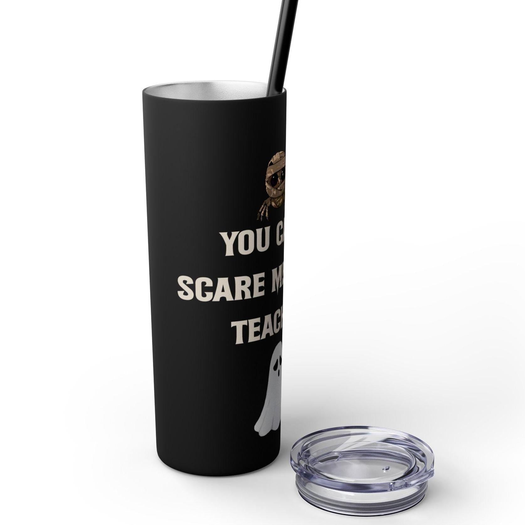 Halloween Teacher Tumbler, Gift for Teacher, Skinny Tumbler with Straw, 20oz, Teacher Appreciation Gift, Spooky Teacher Cup, Fall Teacher