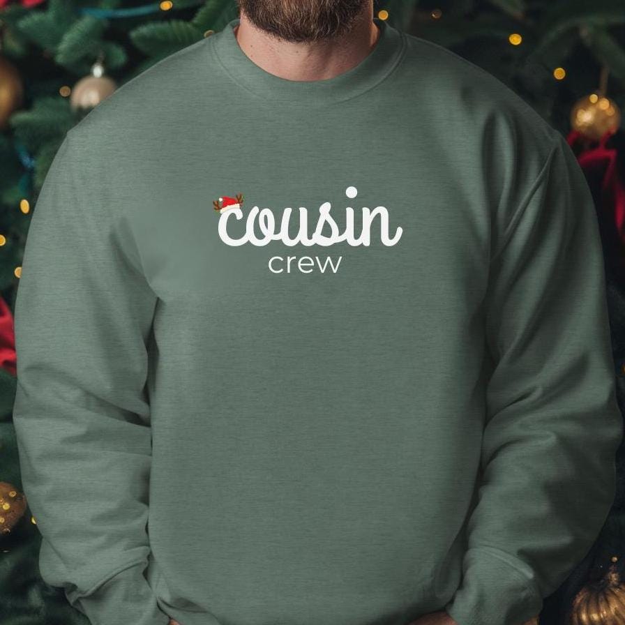 Modern Cousin Crew Xmas Sweatshirt, Adult Unisex Christmas Sweater, Family Xmas Party Shirt, Holiday Gift, Winter Apparel, Family Matching