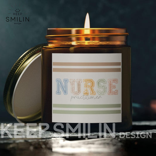 Nurse Practitioner Candles, Modern Unisex Scented Coconut Apricot Wax, Gift Idea, Home Decor, Healthcare Worker Gift, Candle Lover Gift