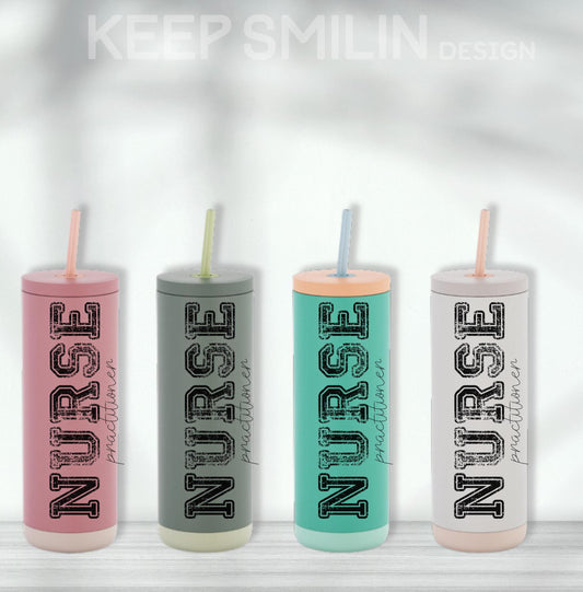 Nurse Practitioner Tumbler, 20oz, Modern Unisex Unique Coffee Mug Gift, Custom Personalized Cup, Stainless Steel Travel Mug, Eco-Friendly