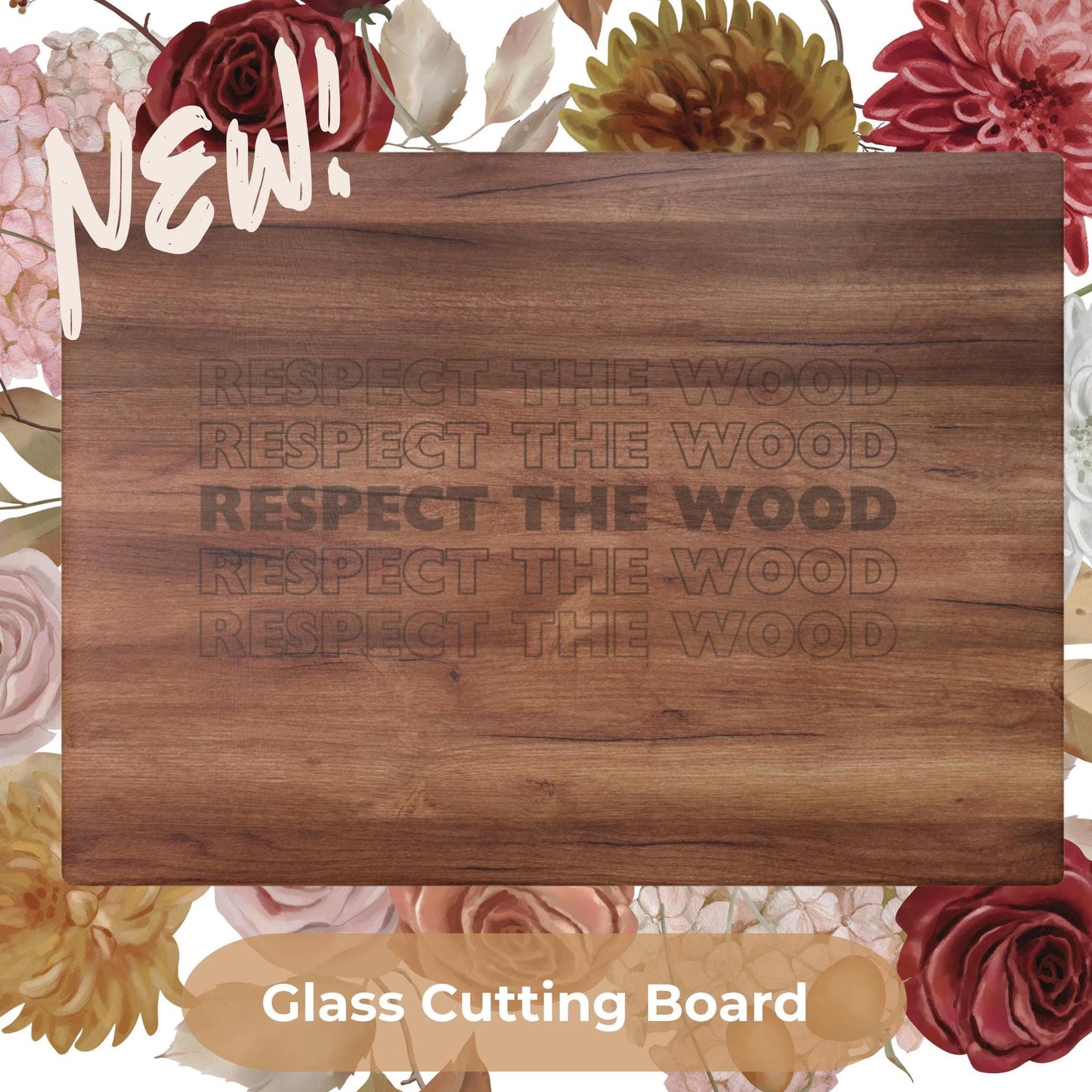 Funny Quote Glass Cutting Board, Larry David Fan, Respect the Wood, Gift for Home Cook, Kitchen Decor, Housewarming Present,Foodie Gift Fall