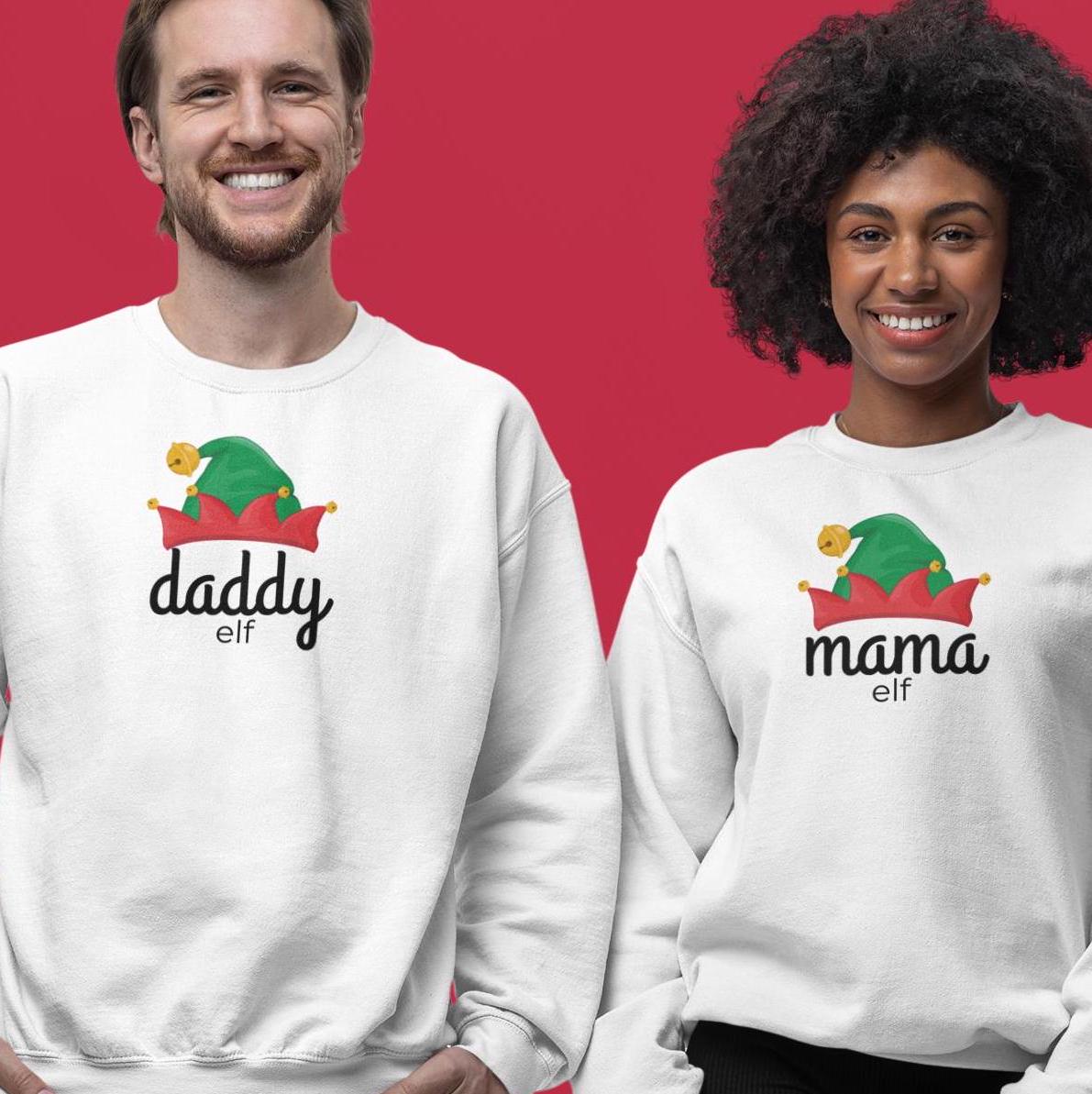 Daddy Elf Family Christmas Sweatshirt, Matching Xmas Shirts for Mom, Dad, Kids, Holiday Apparel, Festive Outfit