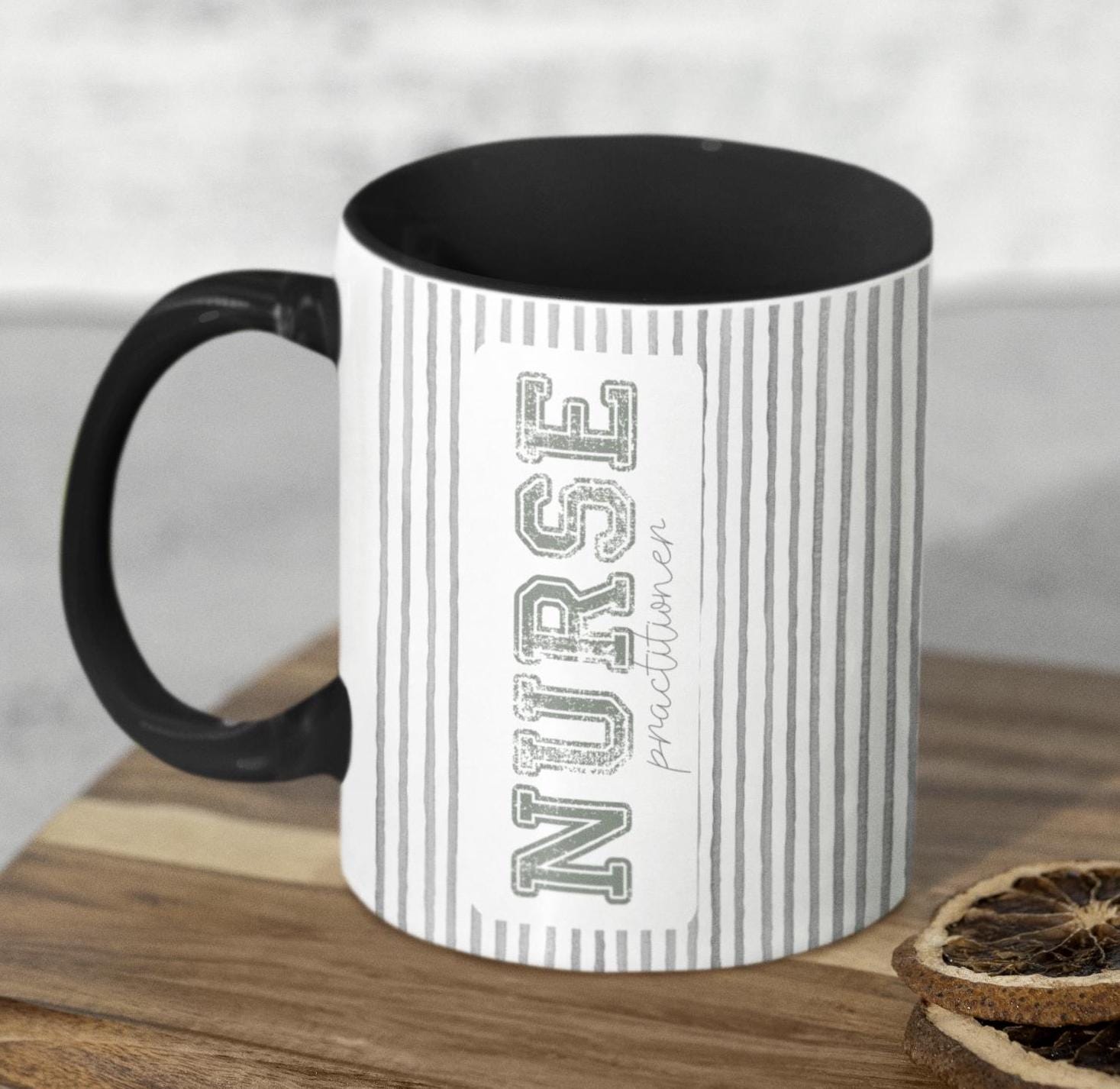 Nurse Practitioner Mug, Black Interior, Coffee Cup Gift for Nurses, Healthcare Worker Tea Mug, RN Graduation Gift, Medical Professional