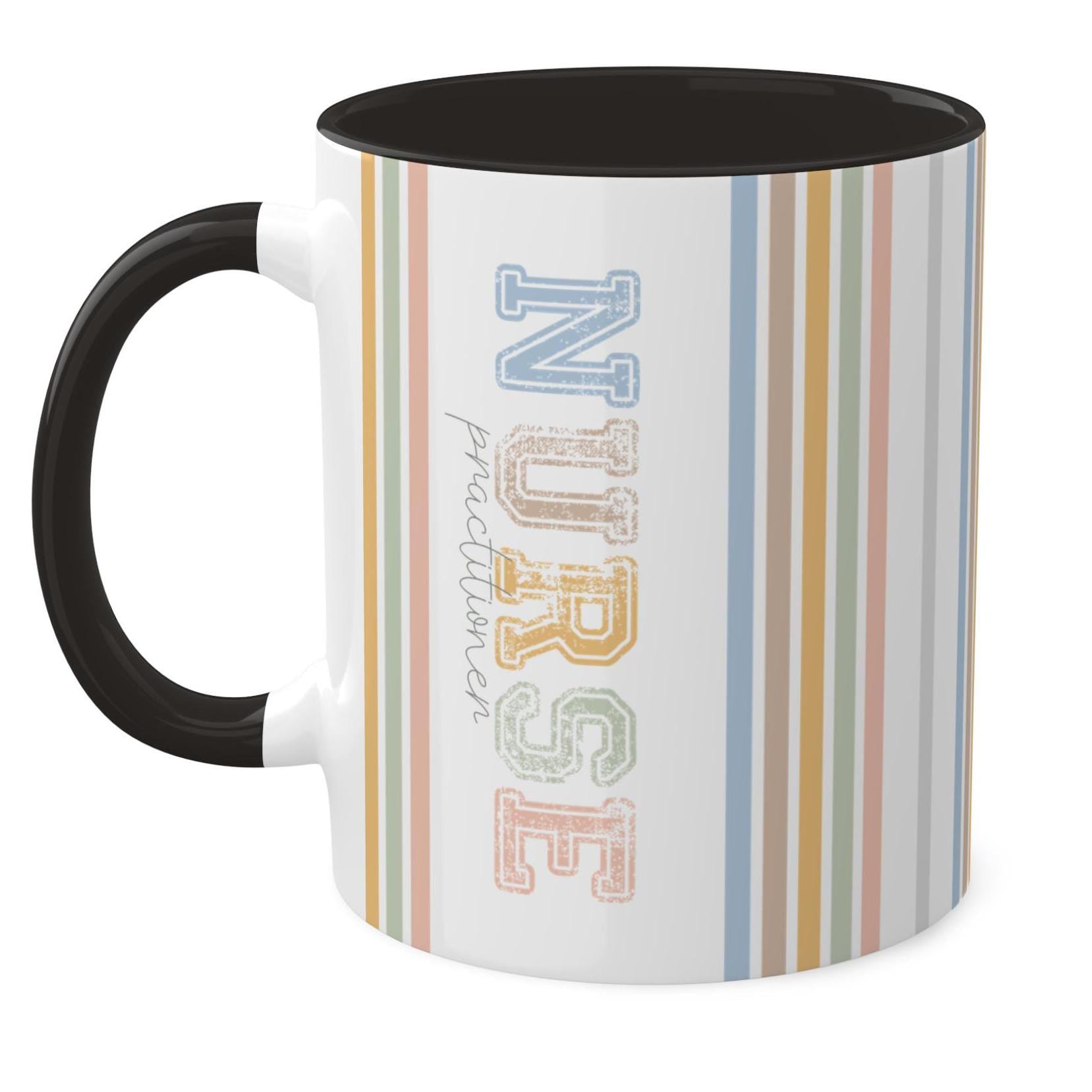 Colors Nurse Practitioner Mug, Black Interior,Coffee Cup Gift for Nurses,Healthcare Worker Tea Mug, RN Graduation Gift,Medical Professional