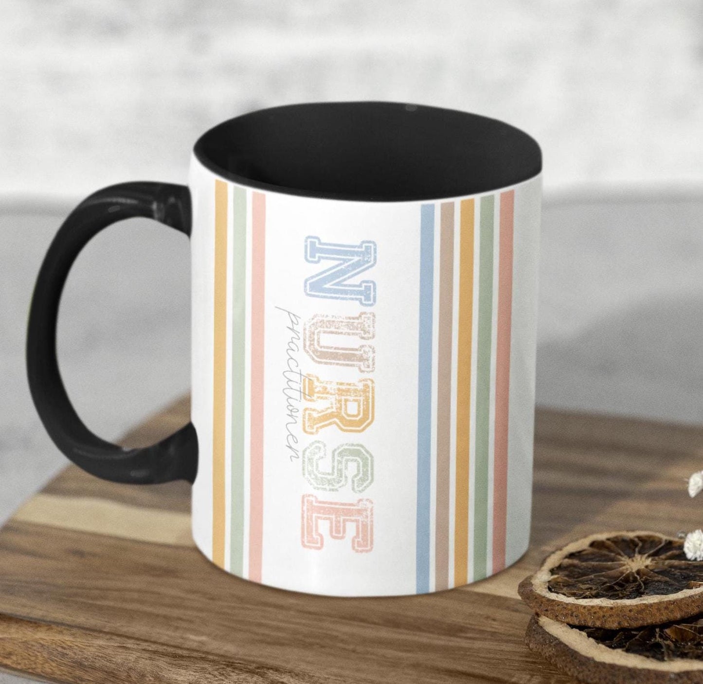 Colors Nurse Practitioner Mug, Black Interior,Coffee Cup Gift for Nurses,Healthcare Worker Tea Mug, RN Graduation Gift,Medical Professional