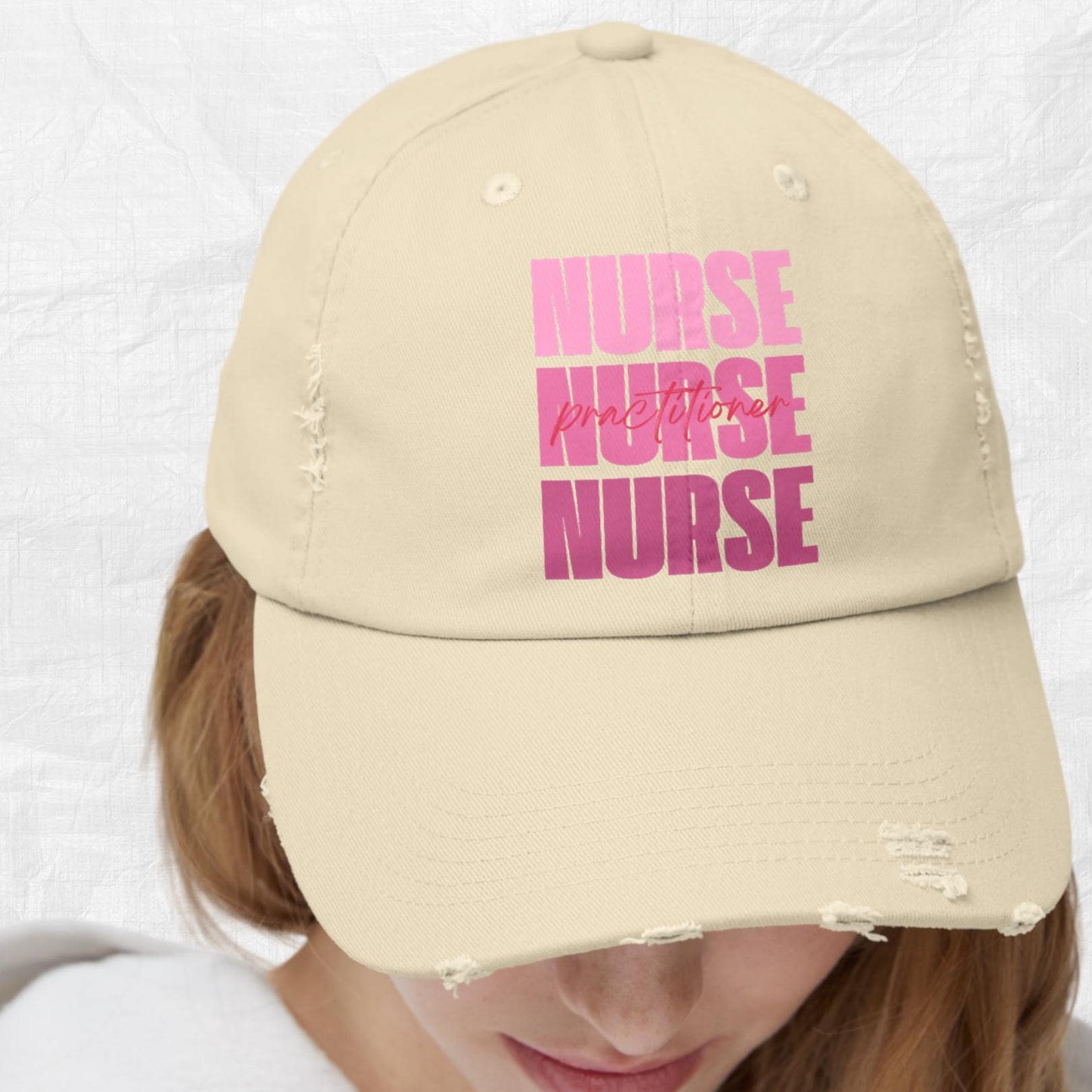 Nurse Practitioner Cap, Medical Hat, Healthcare Gift, Unisex Nurse Graduation Cap, Vintage Style Nurse Hat, Distressed Nursing Cap, Gift