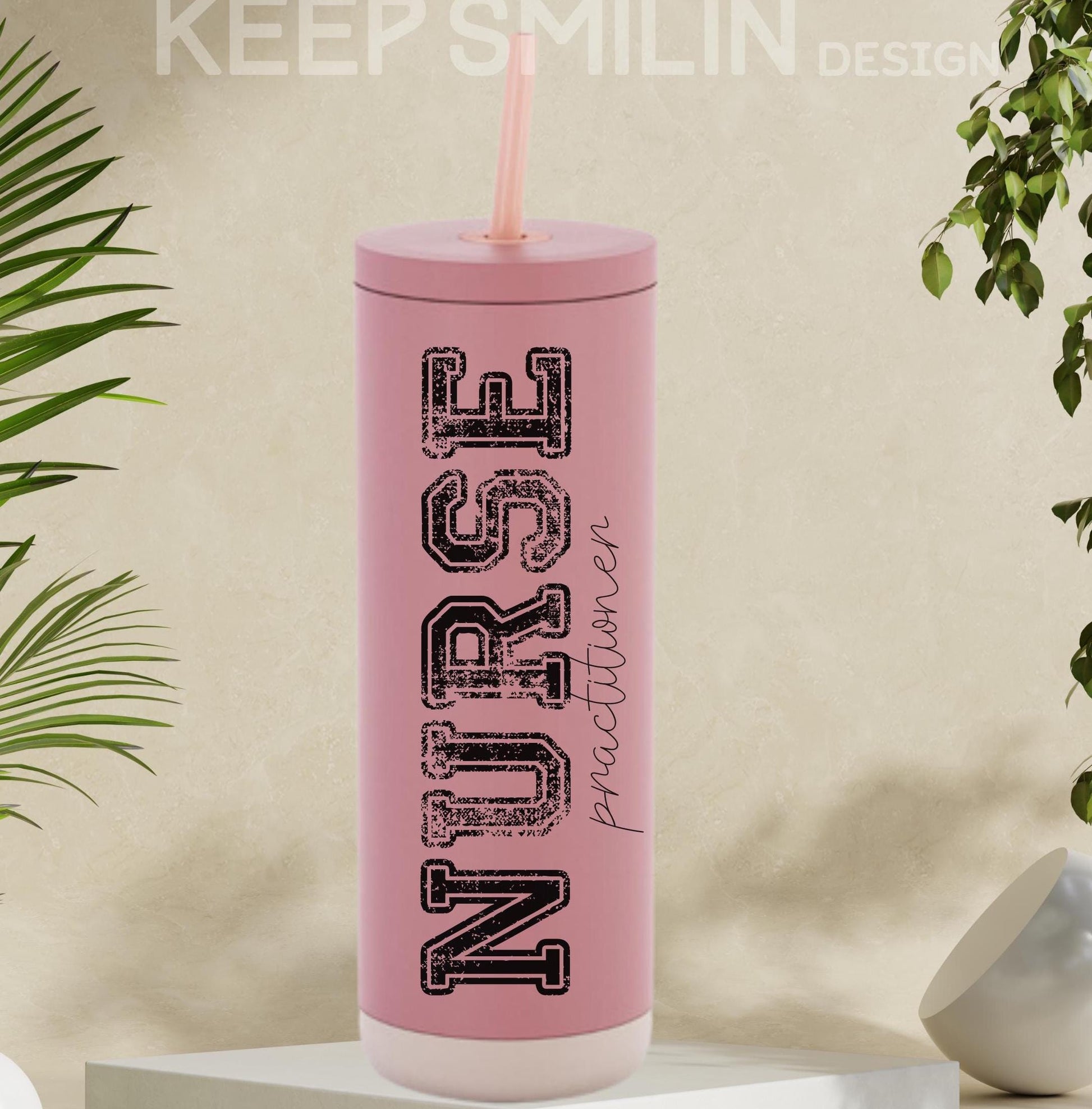 Nurse Practitioner Tumbler, 20oz, Modern Unisex Unique Coffee Mug Gift, Custom Personalized Cup, Stainless Steel Travel Mug, Eco-Friendly