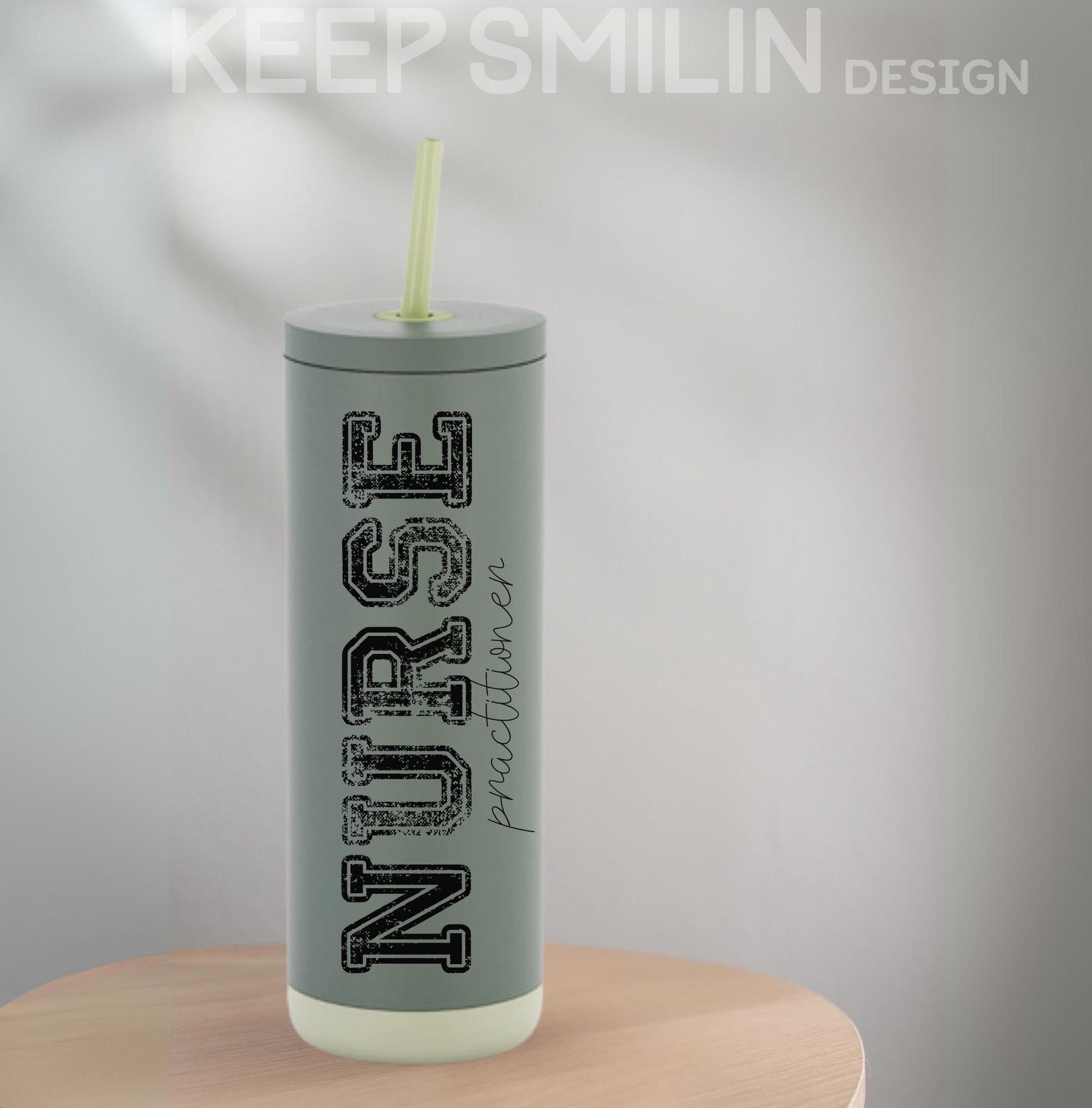 Nurse Practitioner Tumbler, 20oz, Modern Unisex Unique Coffee Mug Gift, Custom Personalized Cup, Stainless Steel Travel Mug, Eco-Friendly