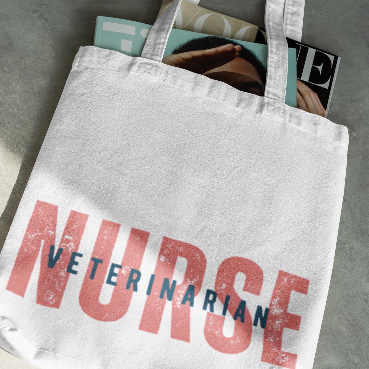 Veterinarian Nurse Tote Bag, Animal Lover Gift, Canvas Handbag, Veterinary Student Gift, Pet Care Tote, Nurse Appreciation Bag