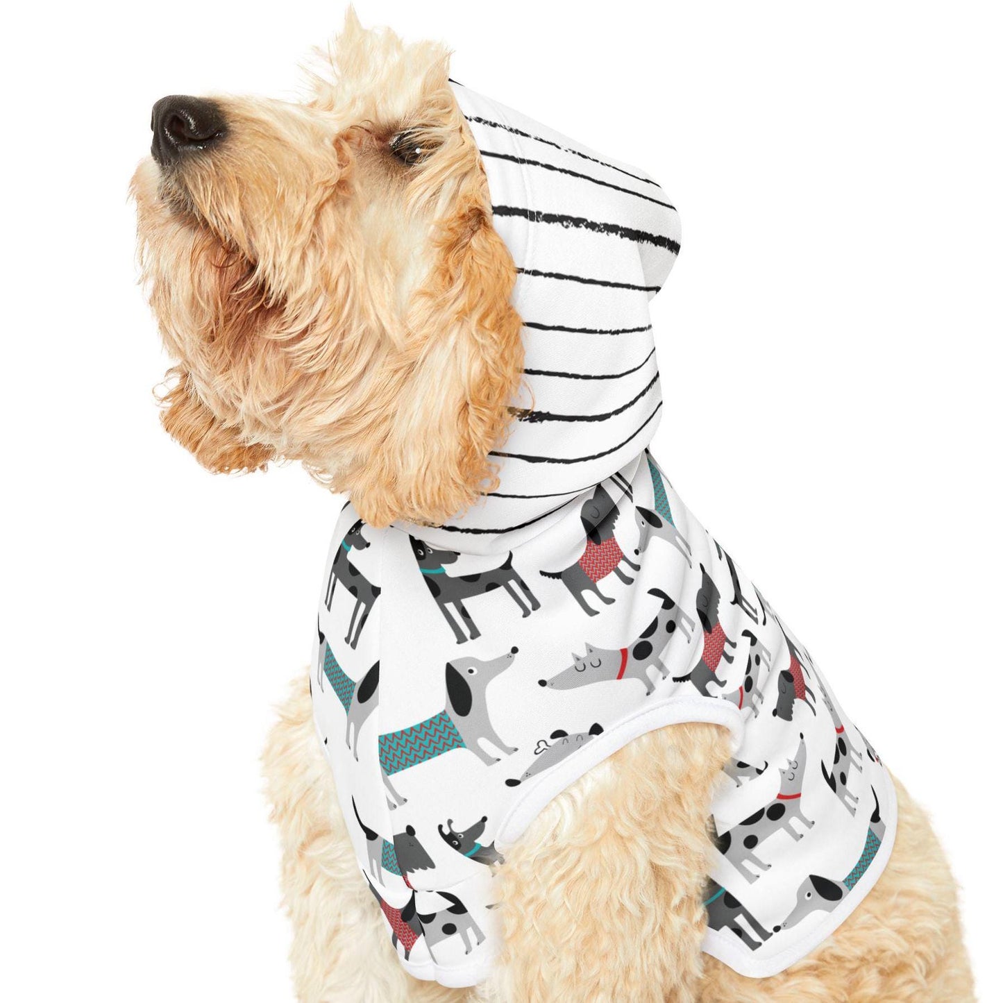 Dog Print Pet Hoodie, Cute Animal Lover Sweatshirt, Puppy Graphic Dog Lover Gift, Funny Dog Mom/Dad Hooded Sweatshirt, Pet Owner Apparel