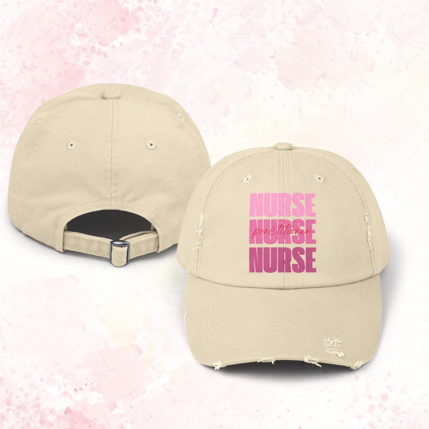 Nurse Practitioner Cap, Medical Hat, Healthcare Gift, Unisex Nurse Graduation Cap, Vintage Style Nurse Hat, Distressed Nursing Cap, Gift