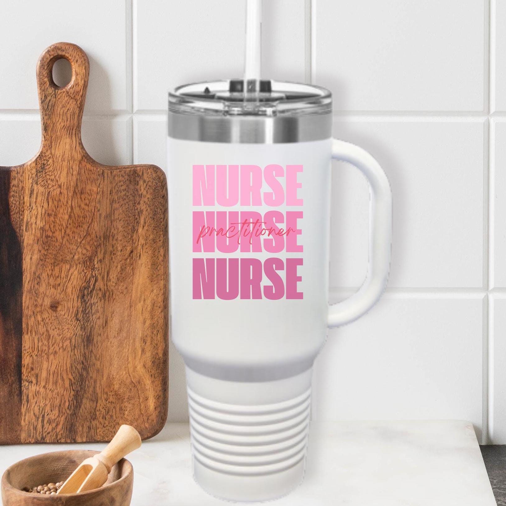 Nurse Practitioner Travel Mug, 40oz Insulated Travel Cup for Nursing Student, RN Graduation Gift, Medical Professional Appreciation,