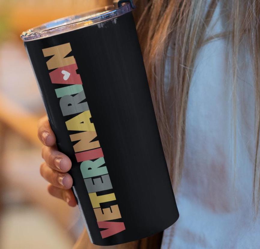 Veterinarian Tumbler 20oz, Animal Lover Gift, Vet Tech Cup, Vet Assistant Gift, Travel Mug for Animal Lovers, Veterinary Medicine Tumbler