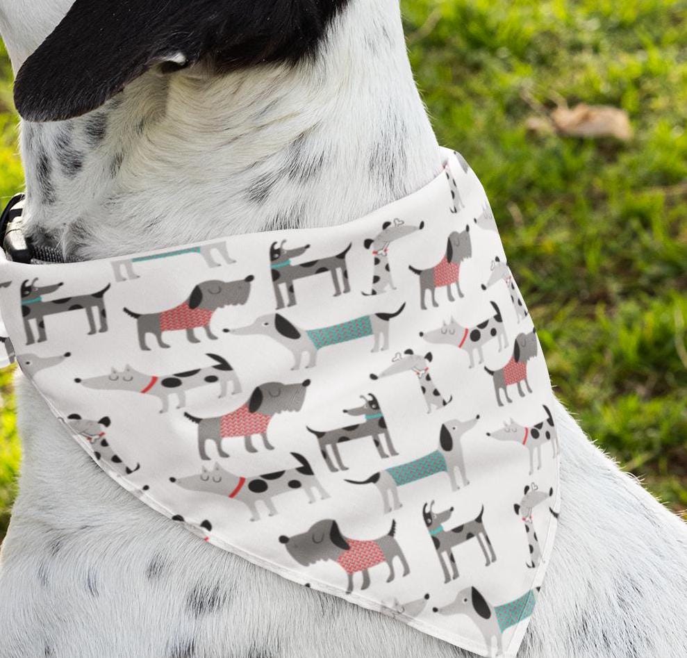 Dog Collar Bandana Print Pet Bandana Collar - Puppy Bandana, Dog Bandana Collar, Gift Pet Neckerchief, Animal Print Bandana, Dog Lover Gift
