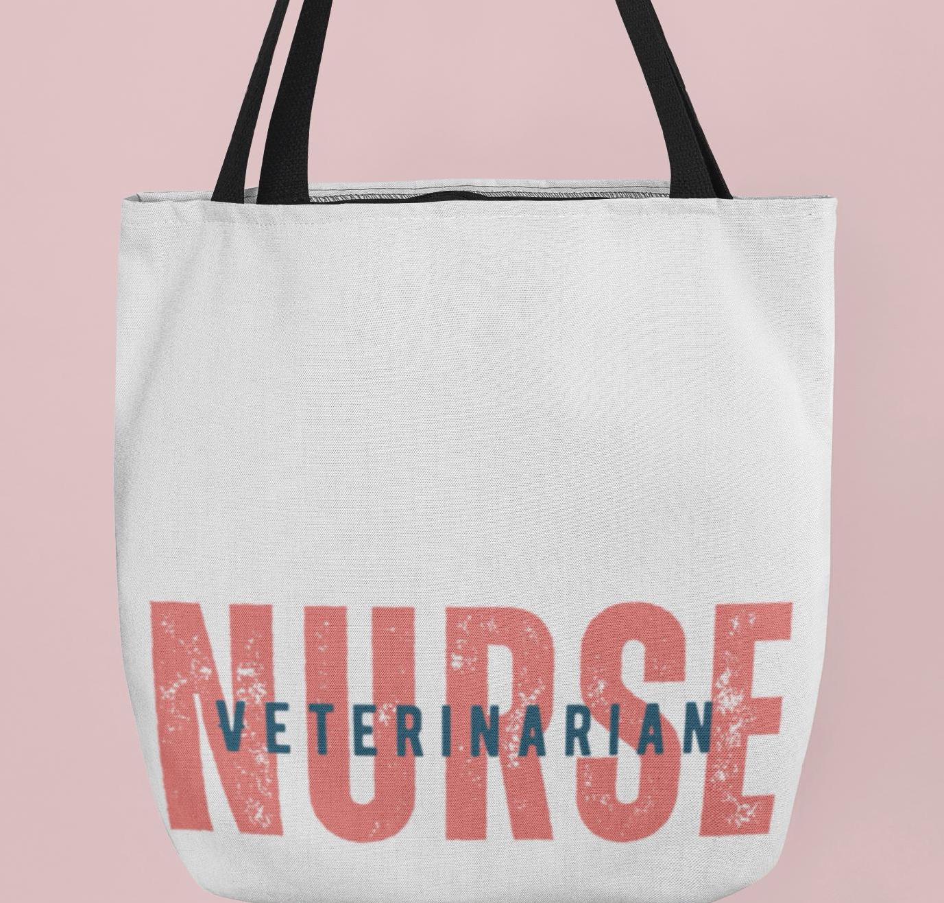 Veterinarian Nurse Tote Bag, Animal Lover Gift, Canvas Handbag, Veterinary Student Gift, Pet Care Tote, Nurse Appreciation Bag