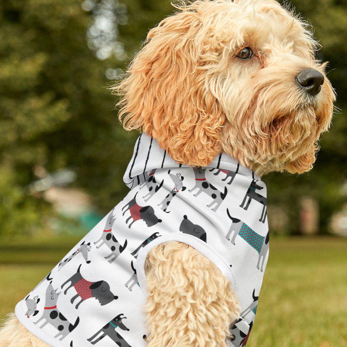 Dog Print Pet Hoodie, Cute Animal Lover Sweatshirt, Puppy Graphic Dog Lover Gift, Funny Dog Mom/Dad Hooded Sweatshirt, Pet Owner Apparel