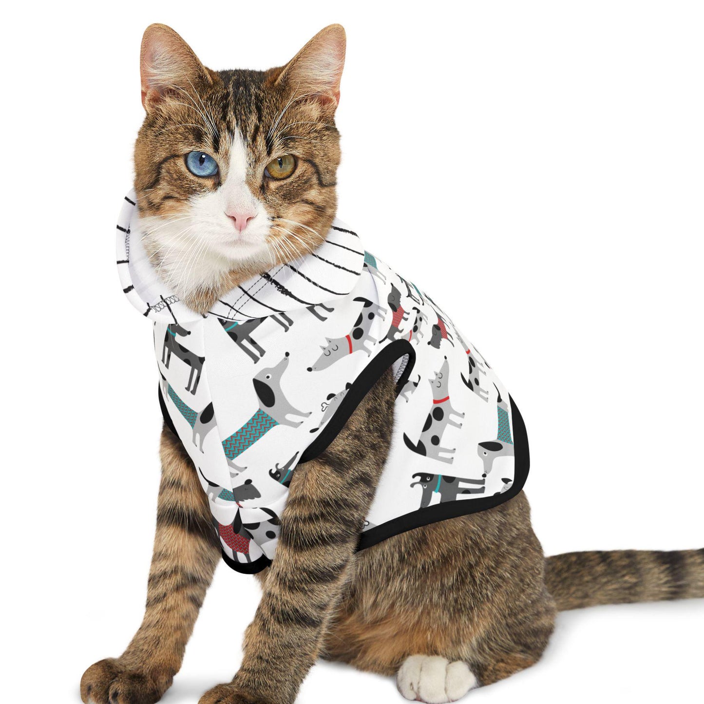 Dog Print Pet Hoodie, Cute Animal Lover Sweatshirt, Puppy Graphic Dog Lover Gift, Funny Dog Mom/Dad Hooded Sweatshirt, Pet Owner Apparel