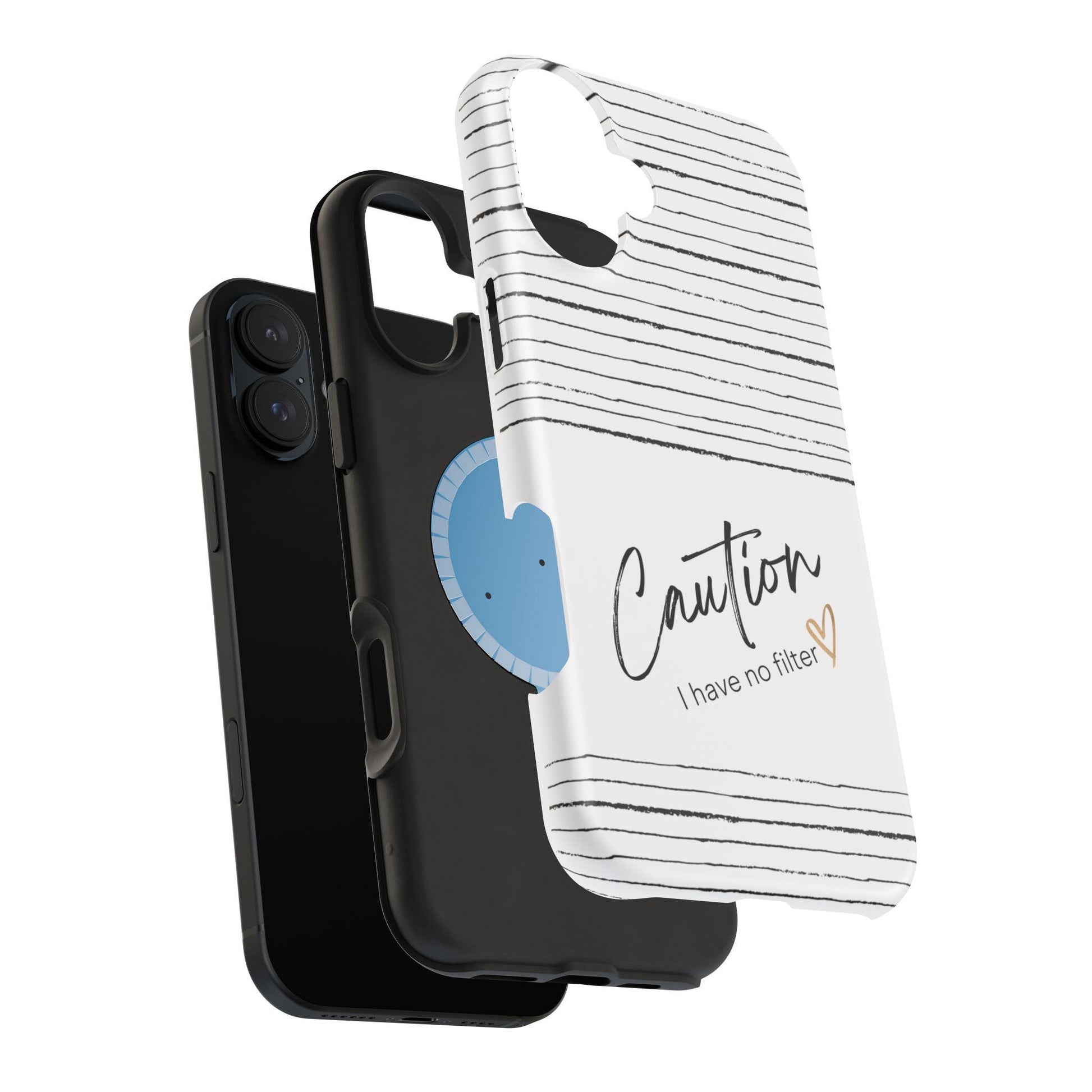 Funny Caution I Have No Filter iPhone MAG Case, Sarcastic Phone Cover, Magnetic Tough Cases, Snarky Phone Accessory, Witty Tech Protector,
