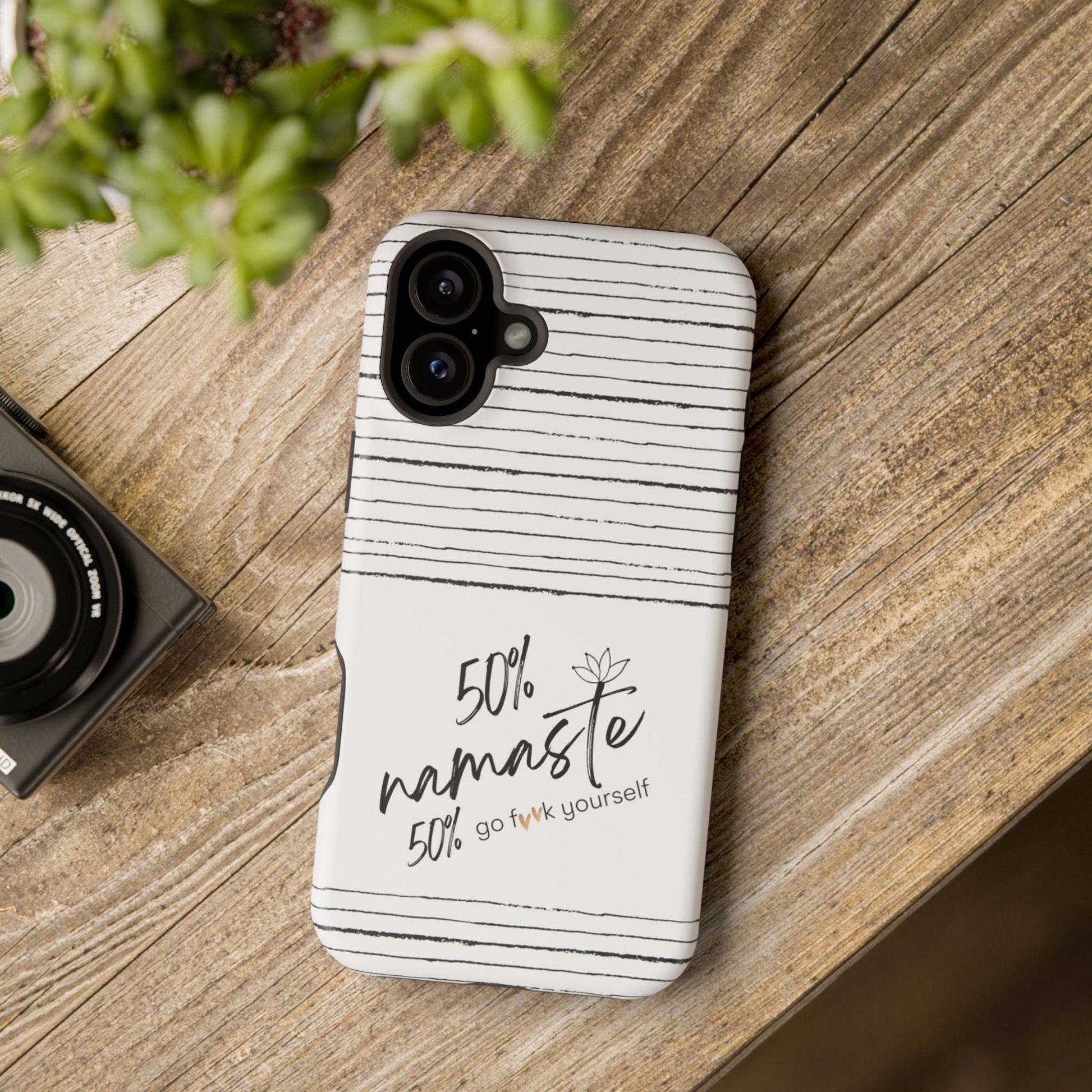 Funny Inspirational Magnetic Tough Cases, 50 Namaste 50 go f yourself,Unique Phone Cases, Quirky Accessories, Mindfulness Decor