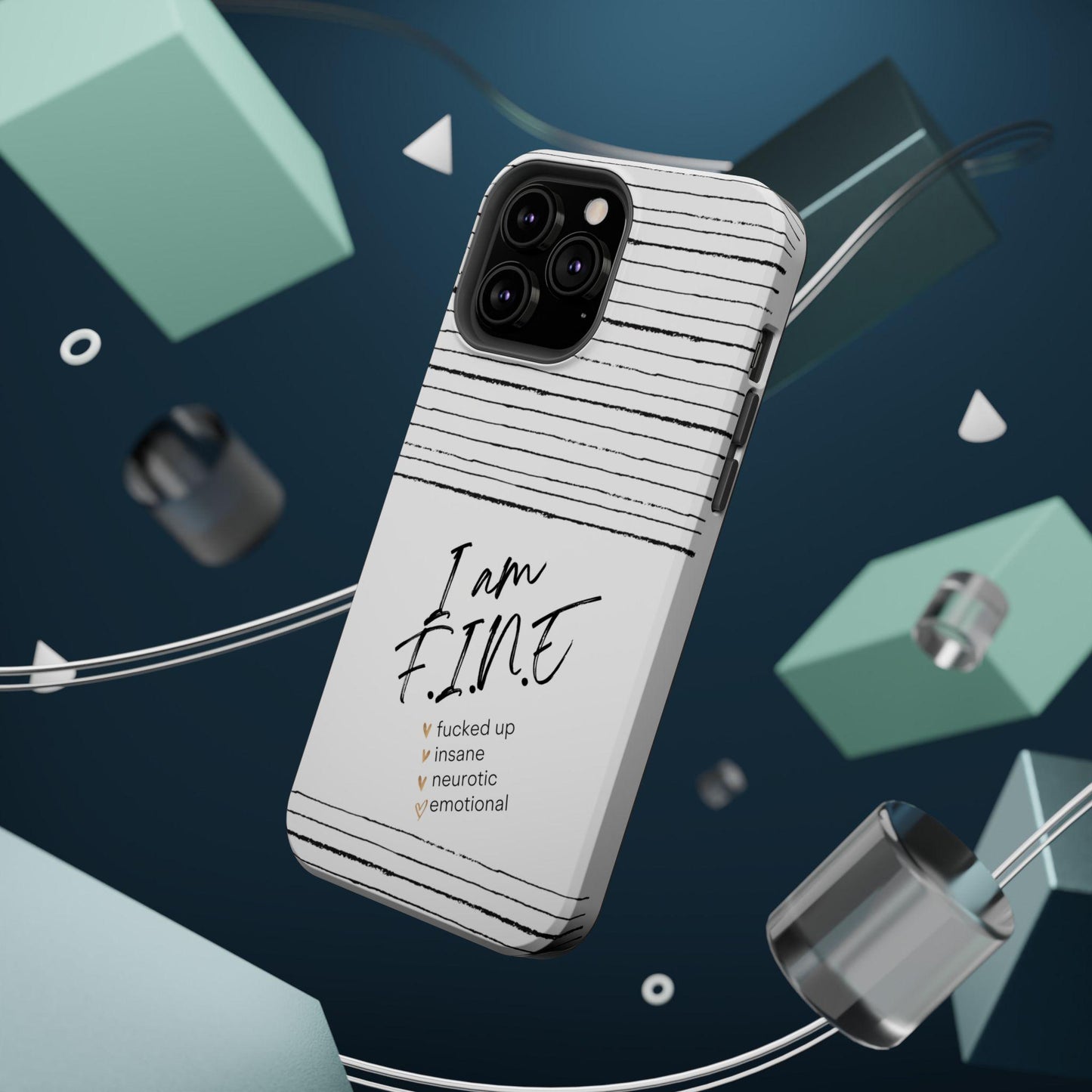 Im FINE iPhone MAG Case, Tough Protective Phone Cover for Apple, Strong Magnetic Phone Holder, Phone Grip Stand, Custom Quote Phone Shell