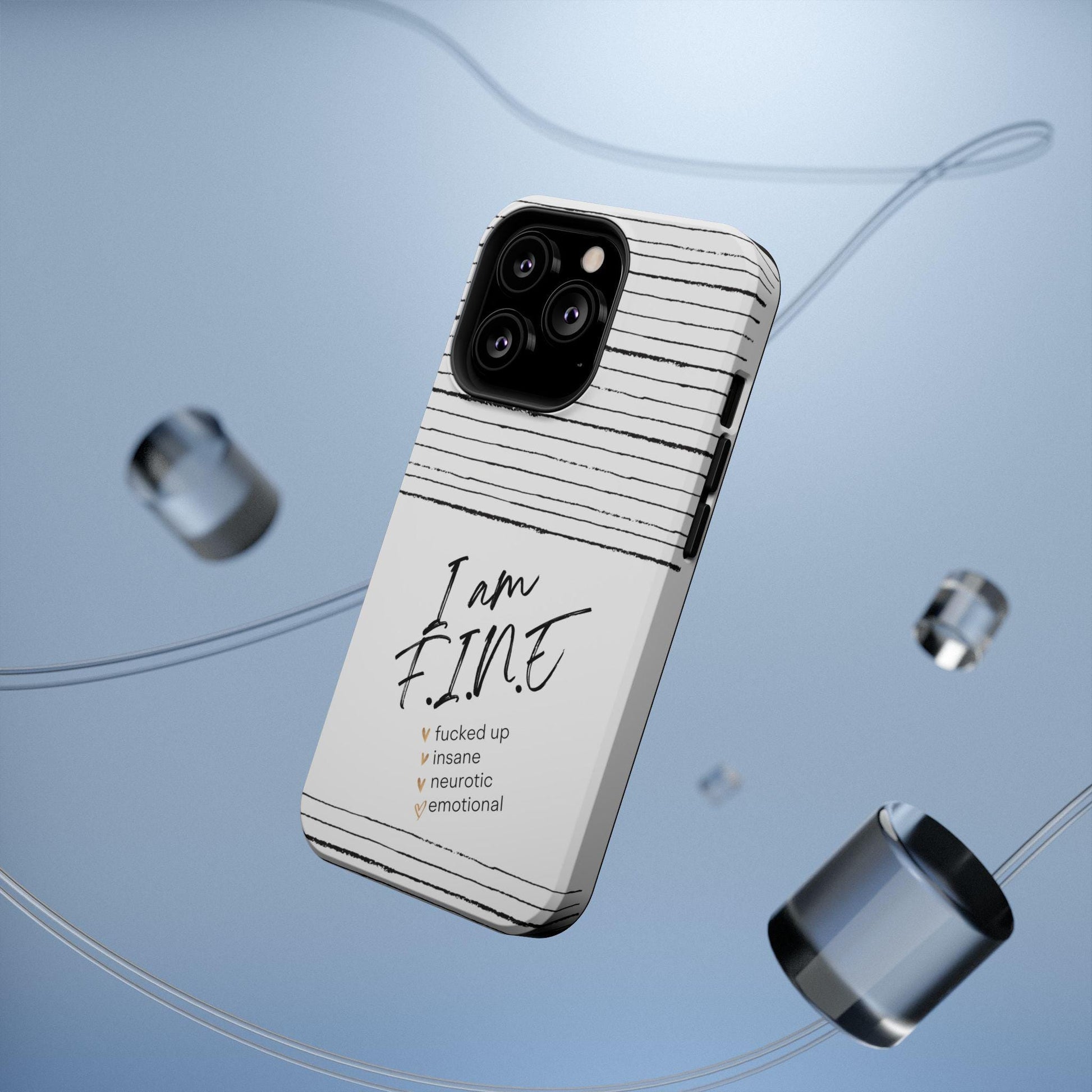 Im FINE iPhone MAG Case, Tough Protective Phone Cover for Apple, Strong Magnetic Phone Holder, Phone Grip Stand, Custom Quote Phone Shell