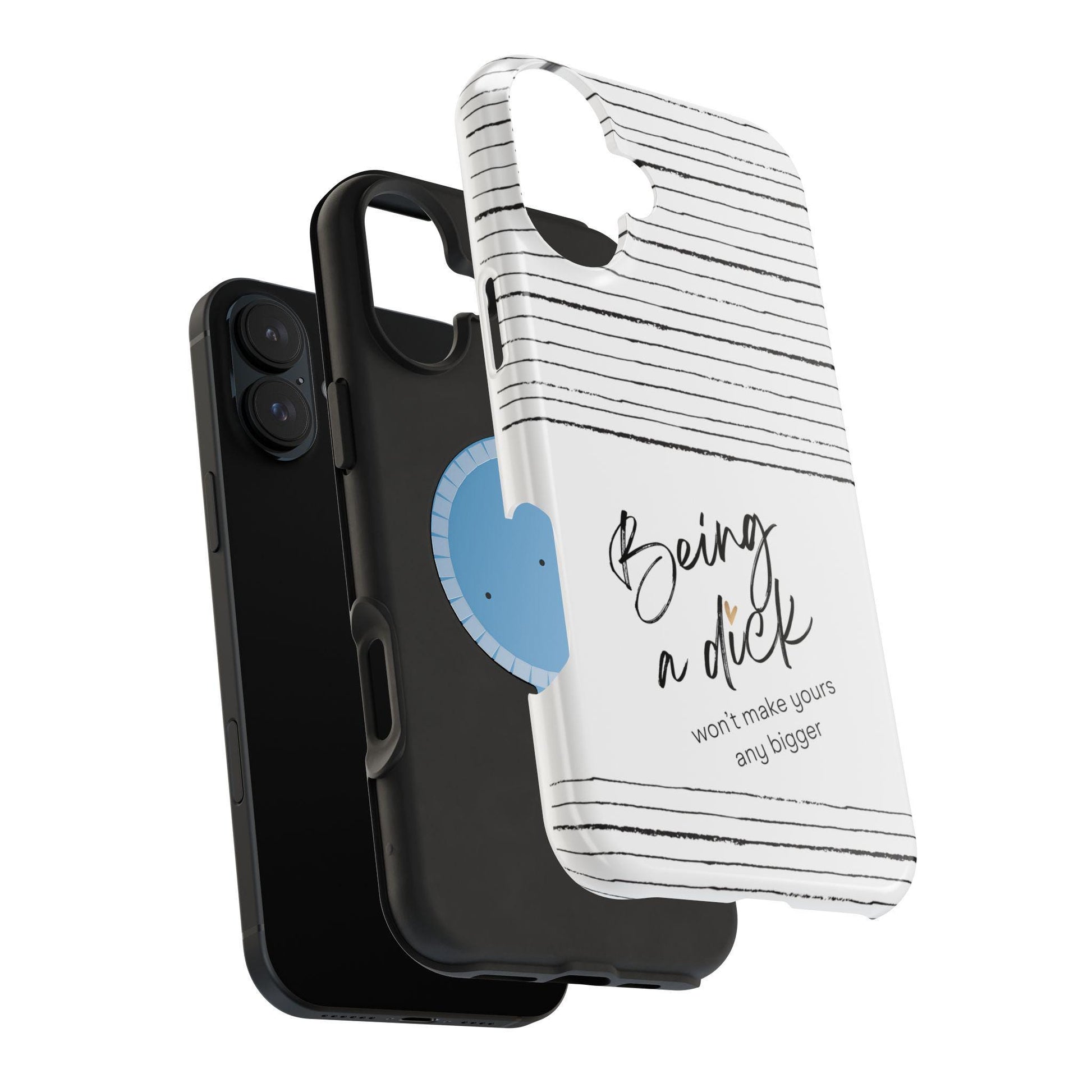 Magnetic Tough Cases, Funny iPhone Case, Sarcastic Phone Cover, Rude Joke Gift, Tough Phone Shell, Being a dick wont make yours bigger