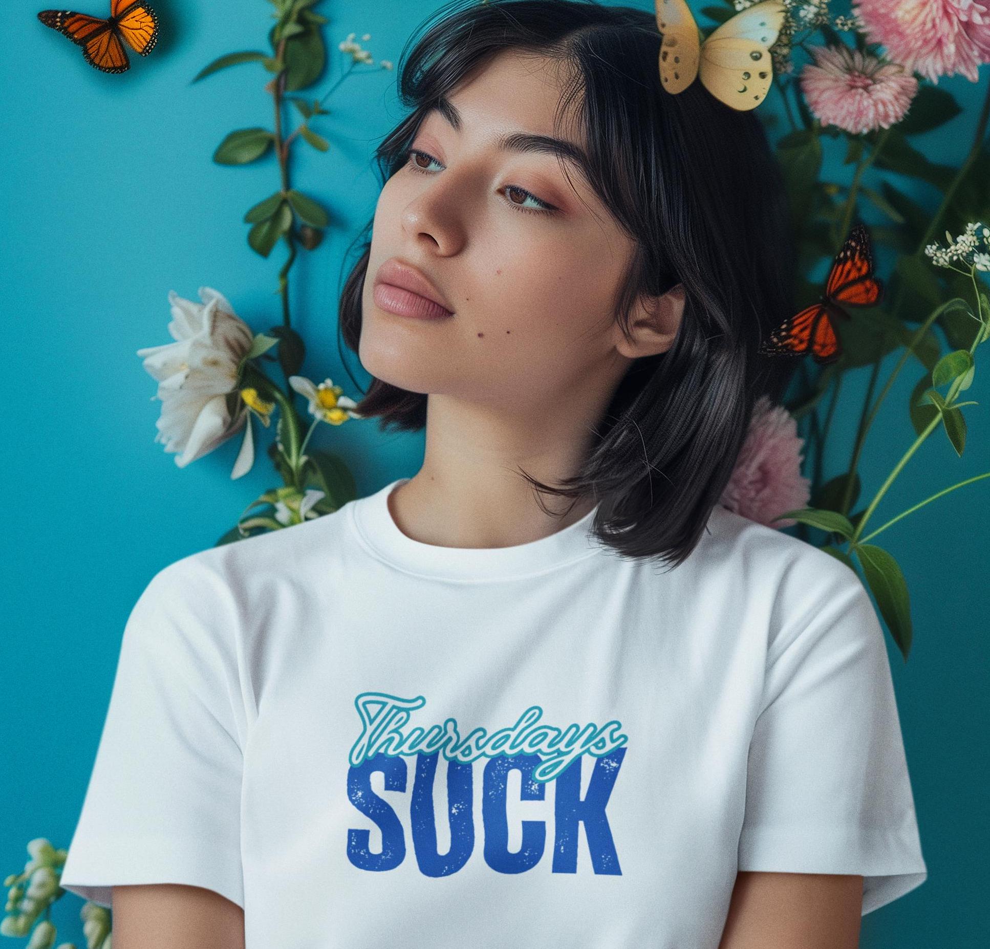 Thursdays SUCK Unisex Tee, Graphic T-Shirt, Funny Shirt, Weekend Vibes, Casual Top, Cotton Tee, Graduation Gift Unisex, Mothers Day Gift