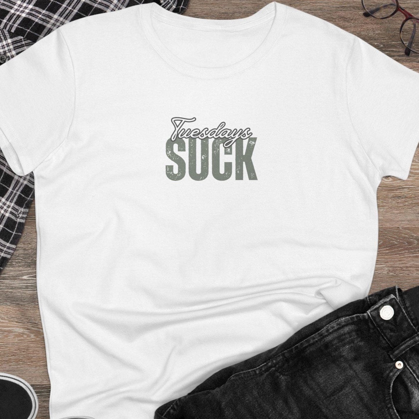 Tuesdays Suck T-Shirt, Beachwear, Gift for Her, Fun Summer Style, Relaxed Fit, Women's Tee, Baby Tee, Gift for her,Breakup gift,Wedding Gift