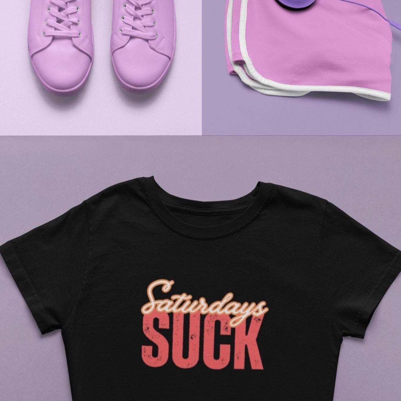 Saturdays Suck T-Shirt, Beachwear, Gift for Her, Fun Summer Style, Relaxed Fit, Women's Tee, Baby Tee, Gift for her,Breakup gift