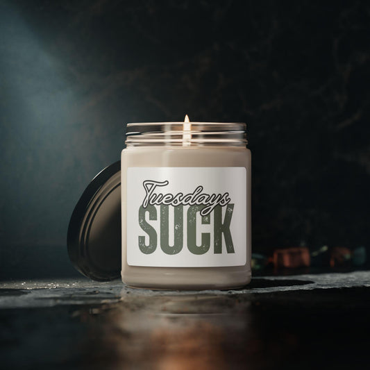 Scented Candle, Tuesday Blues Relaxing Home Fragrance, Gift for Bosses, Hilarious Desk Decor, Self-Care Essential, Tuesdays SUCK Candle Gift