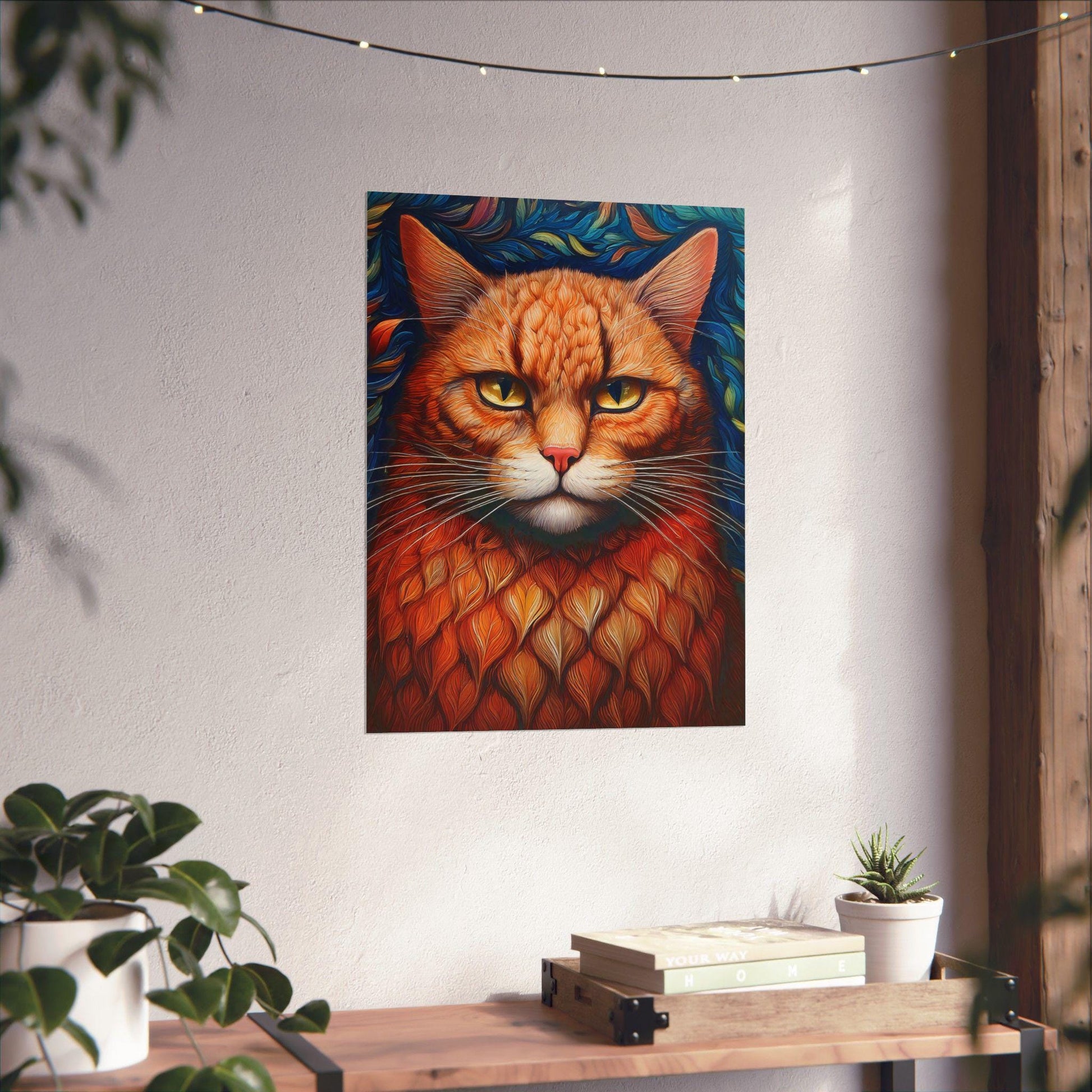 Cat Love Matte Vertical Poster, Kitty Art Print for Cat Lovers, Feline Wall Decor, Cute Kitten Gift, Minimalist Cat Art, Cat Lady Present