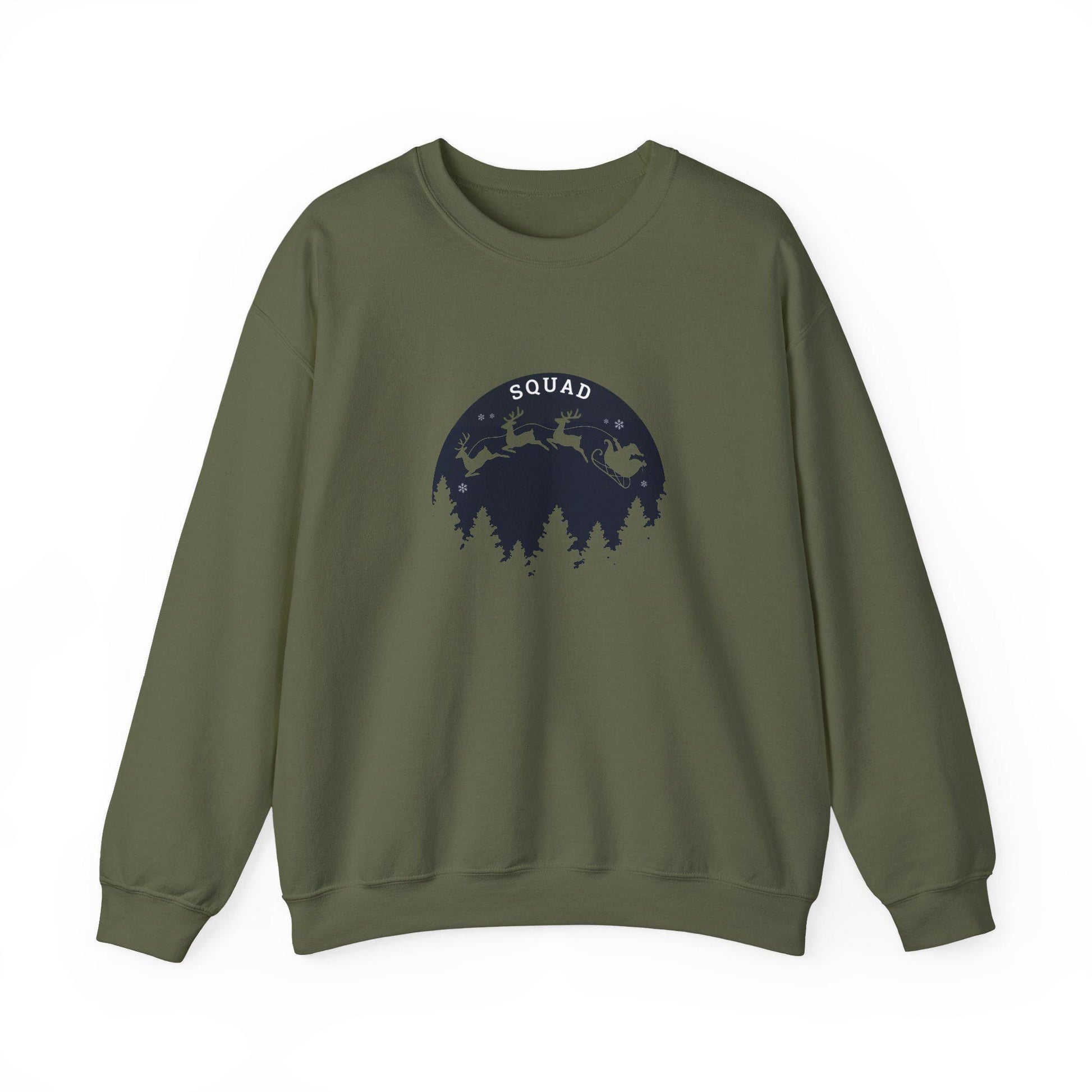 Santa Squad Crewneck Sweatshirt - Christmas Holiday Apparel, Xmas Family Matching Outfit, Winter Festive Jumper, Funny Santa Claus Tee, Gift