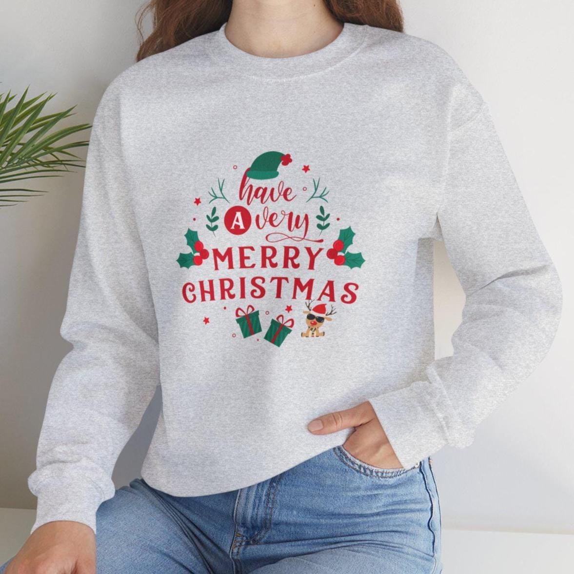 Christmas Crewneck Sweatshirt, Holiday Jumper, Festive Sweatshirt, Xmas Gift, Winter Sweater, Cozy Pullover, Holiday gift Family Matching