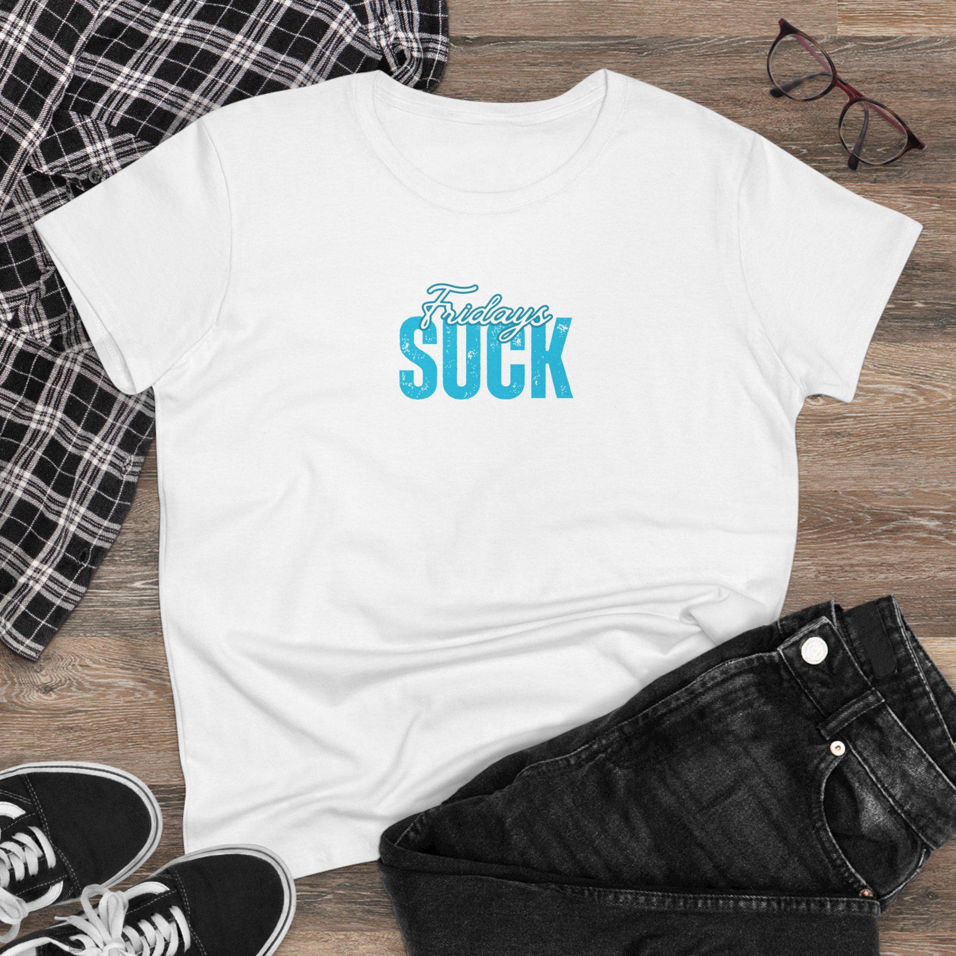 Fridays Suck T-Shirt, Beachwear, Gift for Her, Fun Summer Style, Relaxed Fit, Women's Tee, Baby Tee, Gift for her,Breakup gift,Wedding Tee