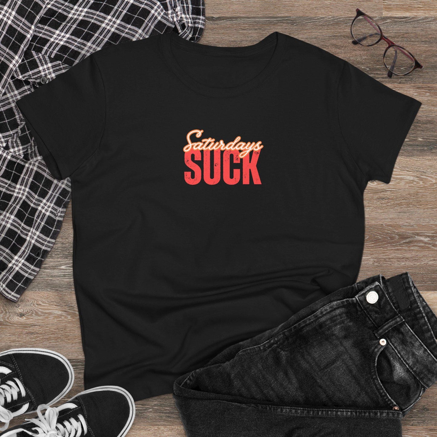 Saturdays Suck T-Shirt, Beachwear, Gift for Her, Fun Summer Style, Relaxed Fit, Women's Tee, Baby Tee, Gift for her,Breakup gift
