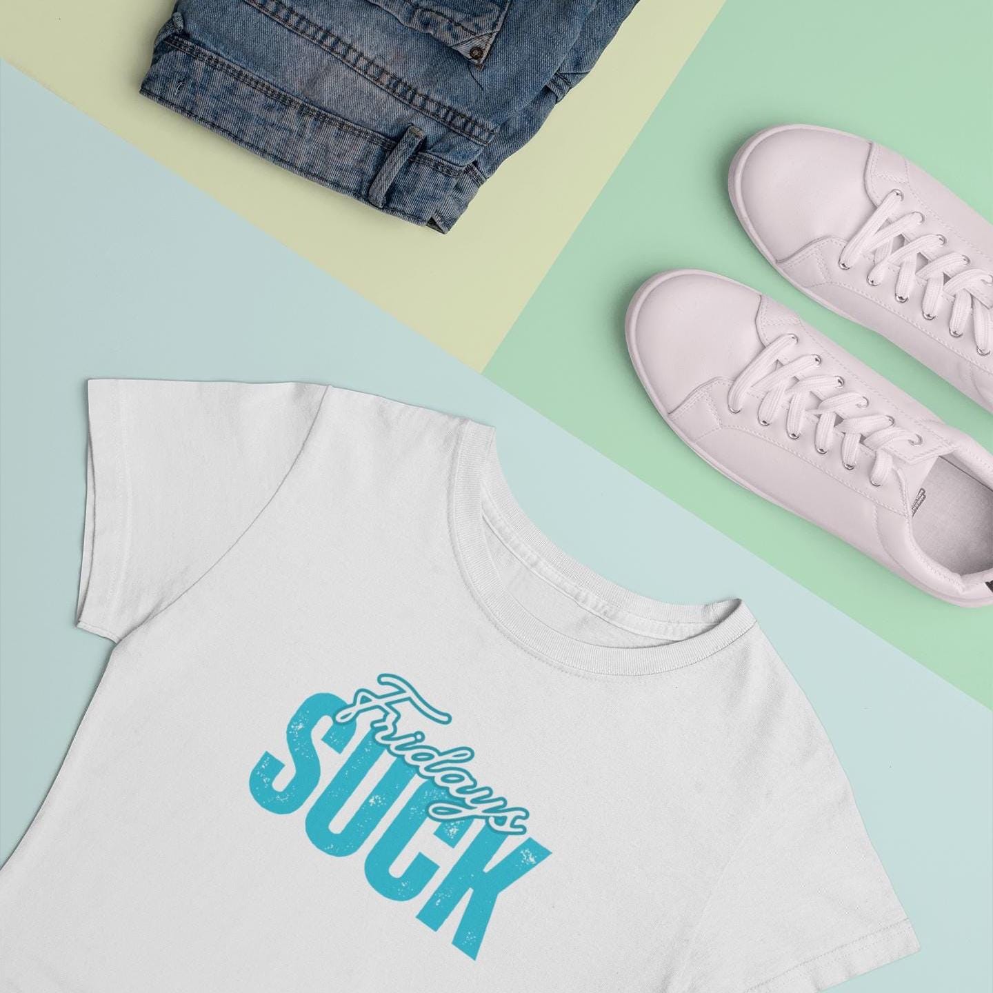Fridays Suck T-Shirt, Beachwear, Gift for Her, Fun Summer Style, Relaxed Fit, Women's Tee, Baby Tee, Gift for her,Breakup gift,Wedding Tee