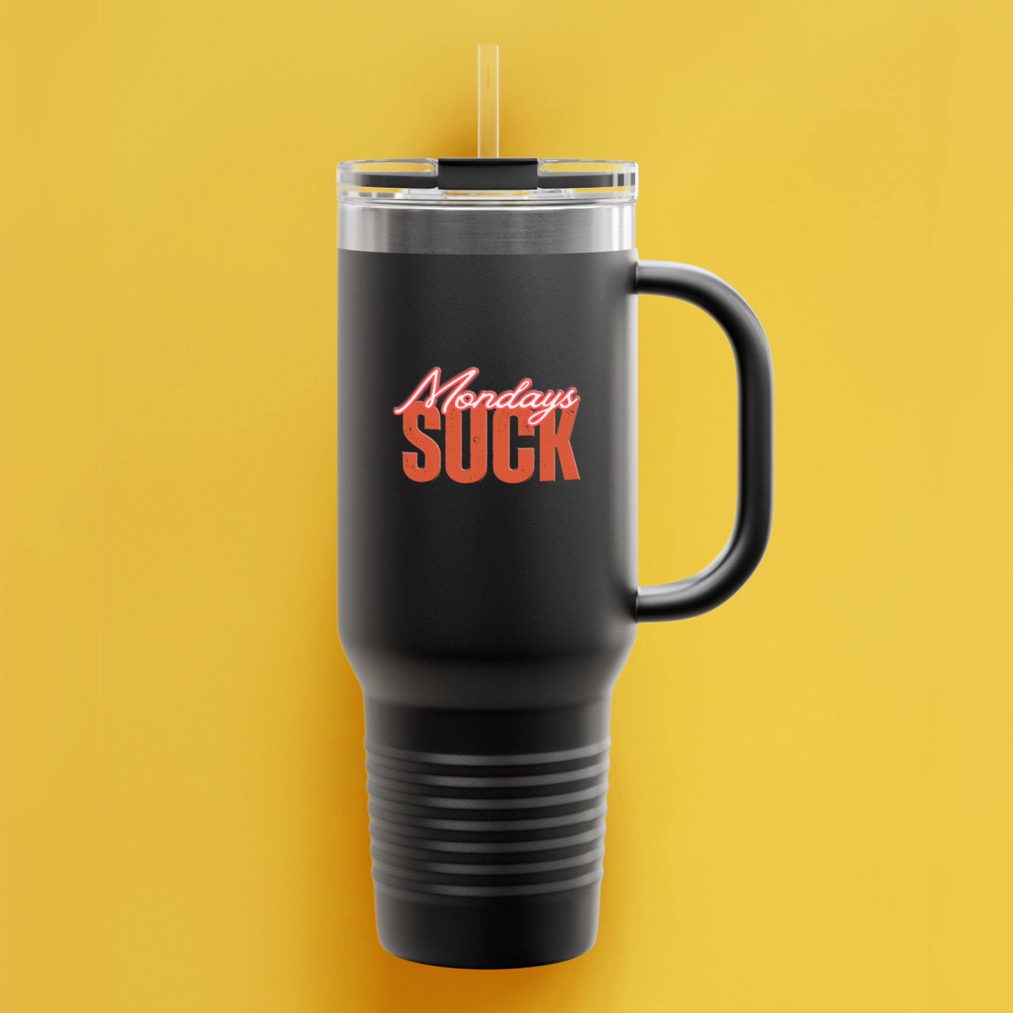 Mondays SUCK Insulated Travel Mug, 40oz - Coffee Lovers Gift,Road Trip Cup, Humor Travel Mug, Gifts for Friends,Unisex,Birthday Gift,Breakup