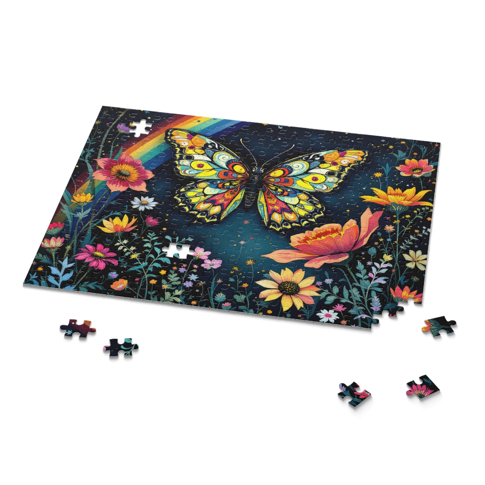 Butterfly Garden Puzzle - 120/252/500 Pieces, Nature-themed Fun, Gift for Adults & Kids, Mindful Activity, Rainy Day Entertainment