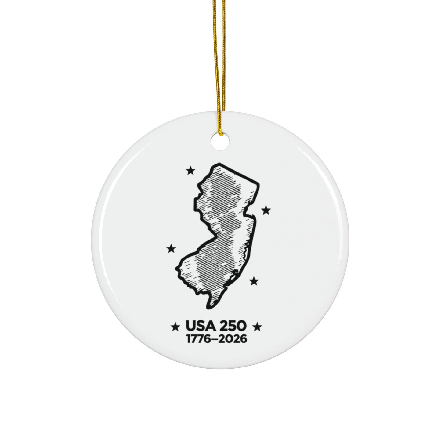 New Jersey Map USA 1776 2026 Ceramic Ornament