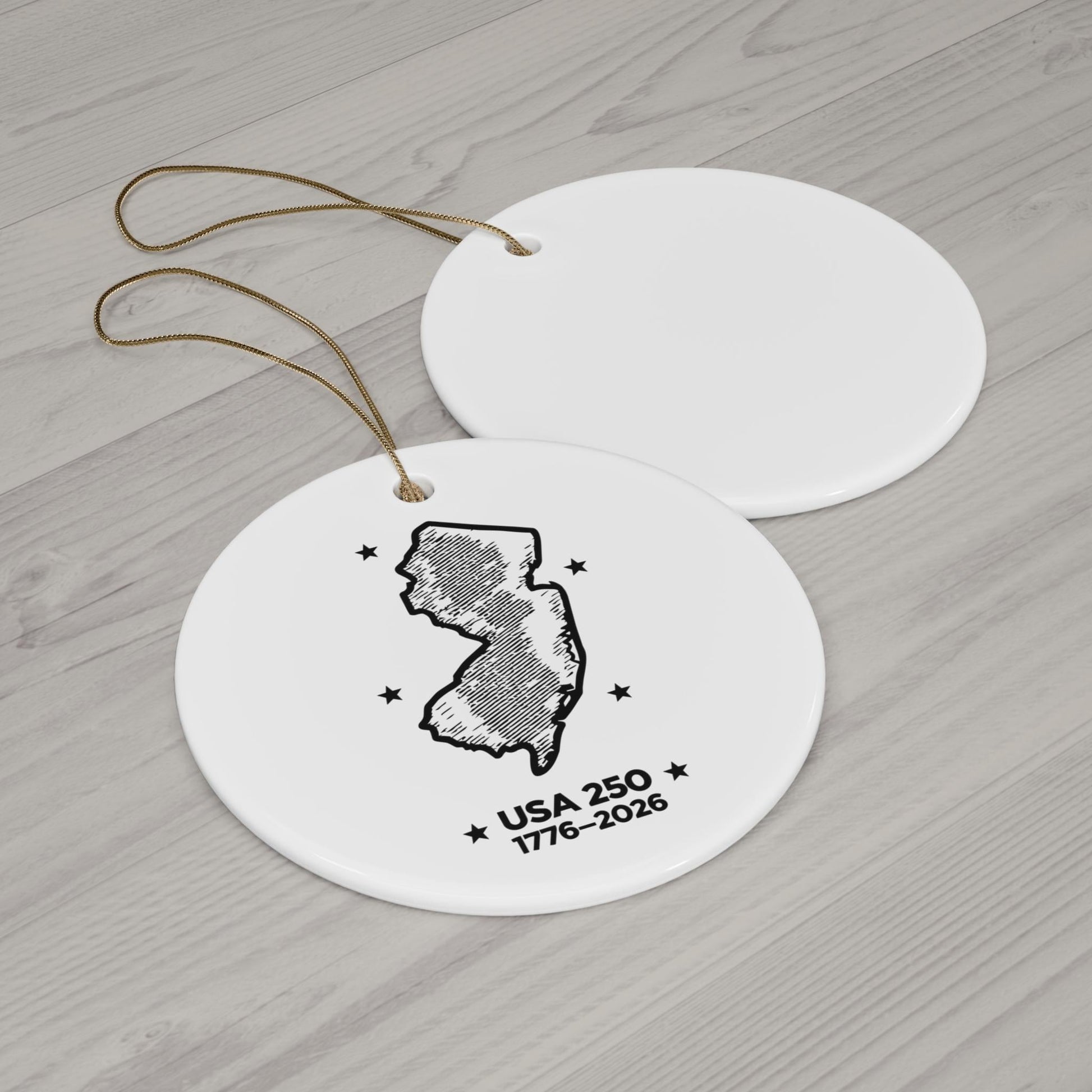 New Jersey Map USA 1776 2026 Ceramic Ornament