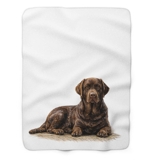 Labrador Sherpa Fleece Blanket | Watercolor Dog Art, Pet Memorial