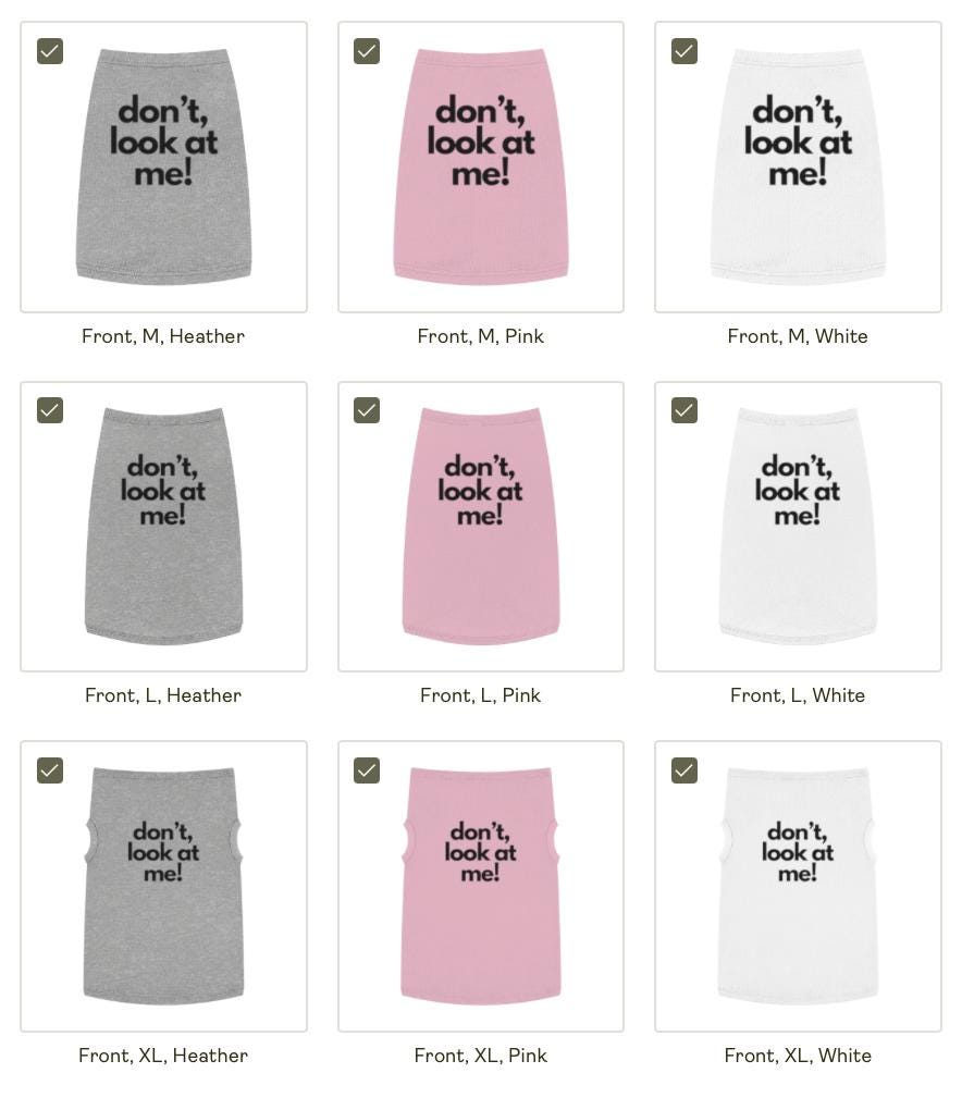 Funny Dog Tank Top, Sassy Pet Shirt, 'Don't Look At Me'