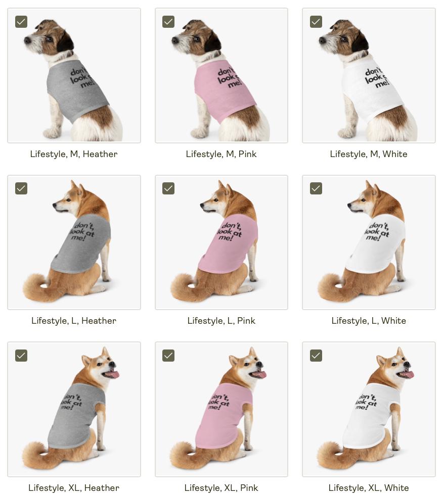 Funny Dog Tank Top, Sassy Pet Shirt, 'Don't Look At Me'