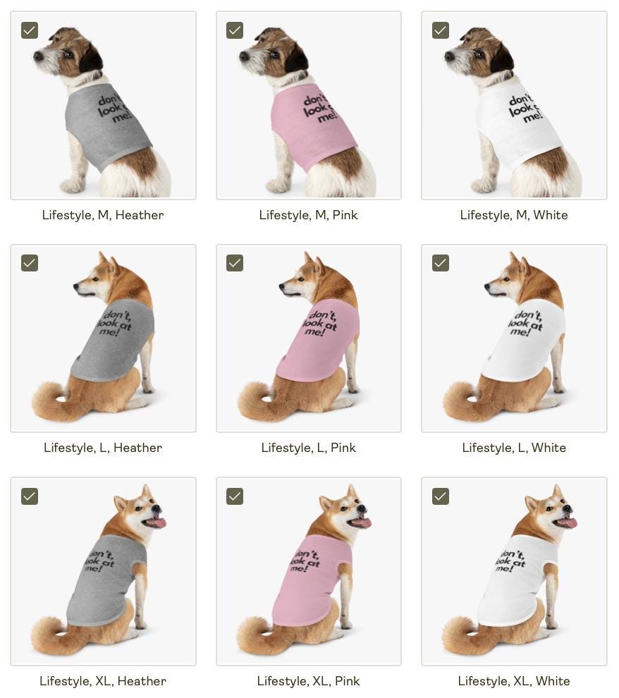 Funny Dog Tank Top, Sassy Pet Shirt, 'Don't Look At Me'