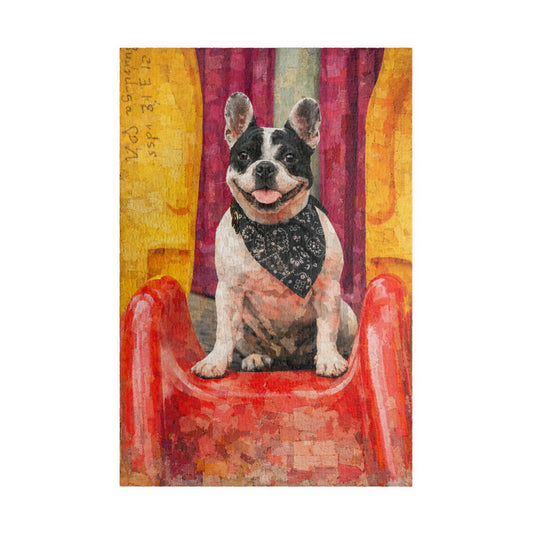 Frenchie Portrait Puzzle 1014 Piece, Realistic Dog Jigsaw, Dog Lover Gift, Pet Memorial Puzzle