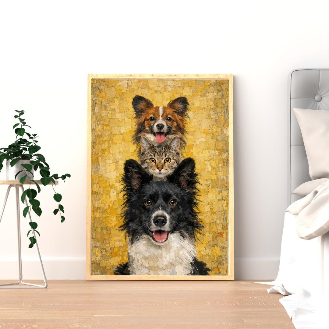Dog Fun Art Print, Modern Animal Decor, Digital Download, Mixed Media Painting, 16 x 24